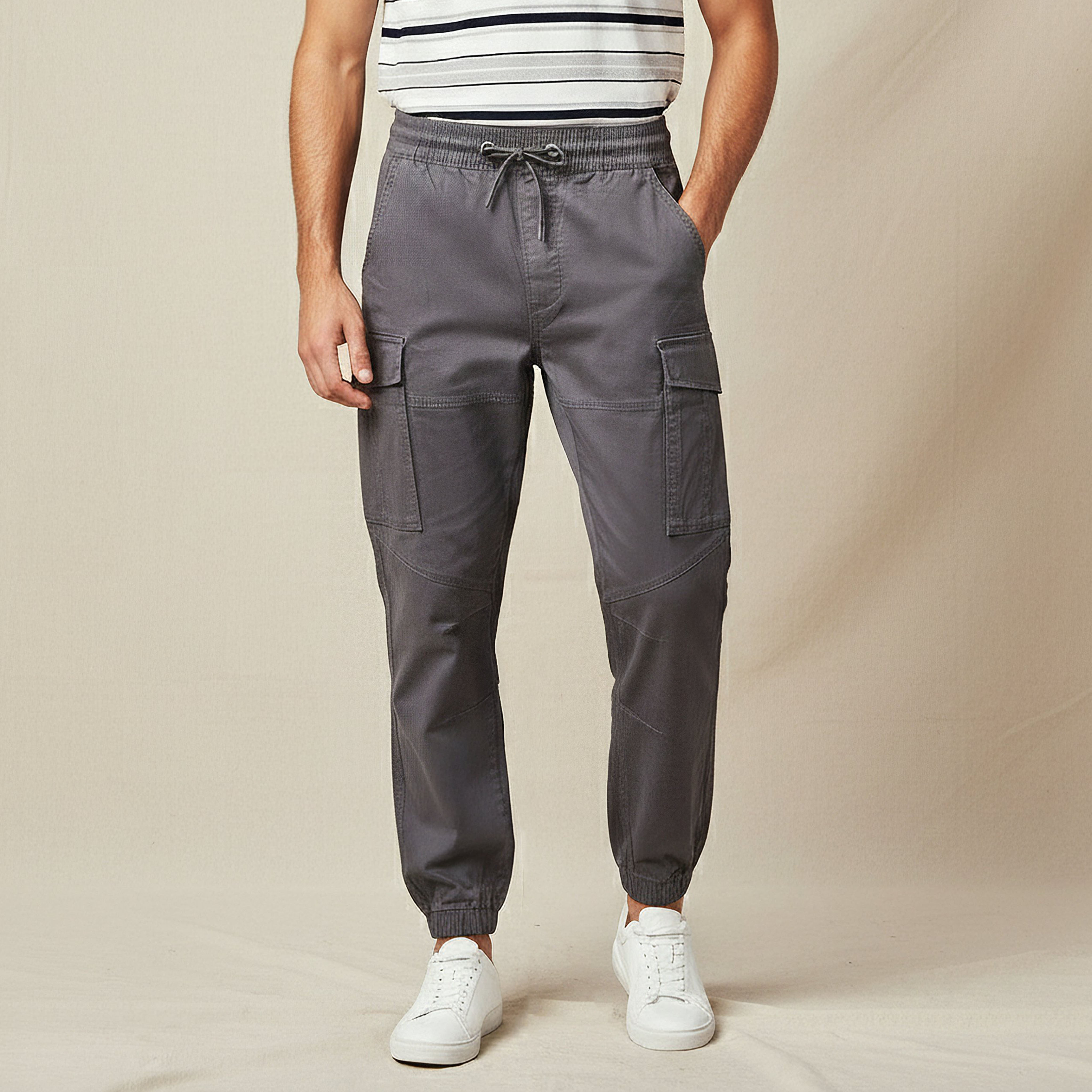 Men Slim Fit Cargo Pants-men-clothing-bottoms-joggers-image-1