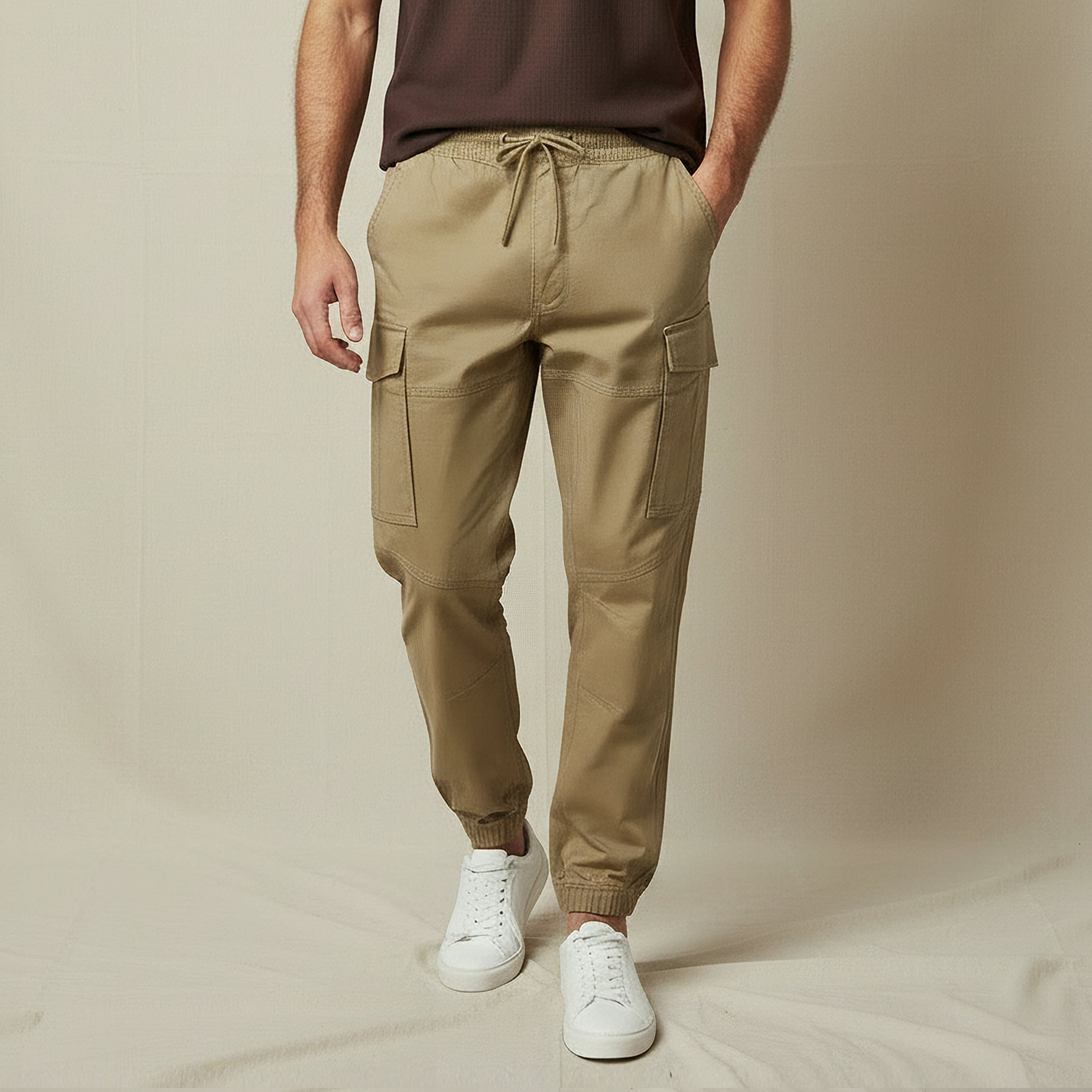 Men Slim Fit Cargo Pants-men-clothing-bottoms-joggers-image-1