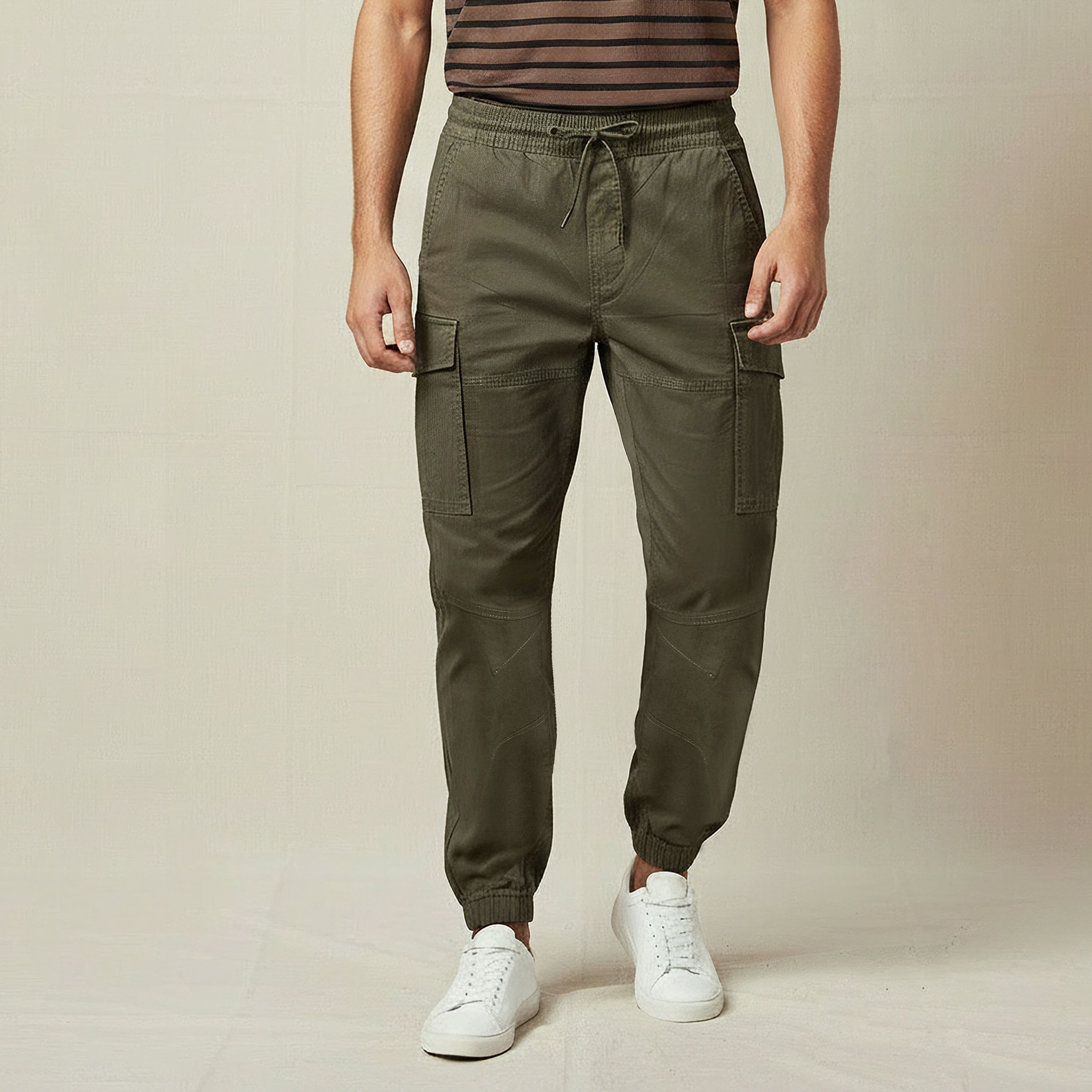 Men Slim Fit Cargo Pants-men-clothing-bottoms-joggers-image-1