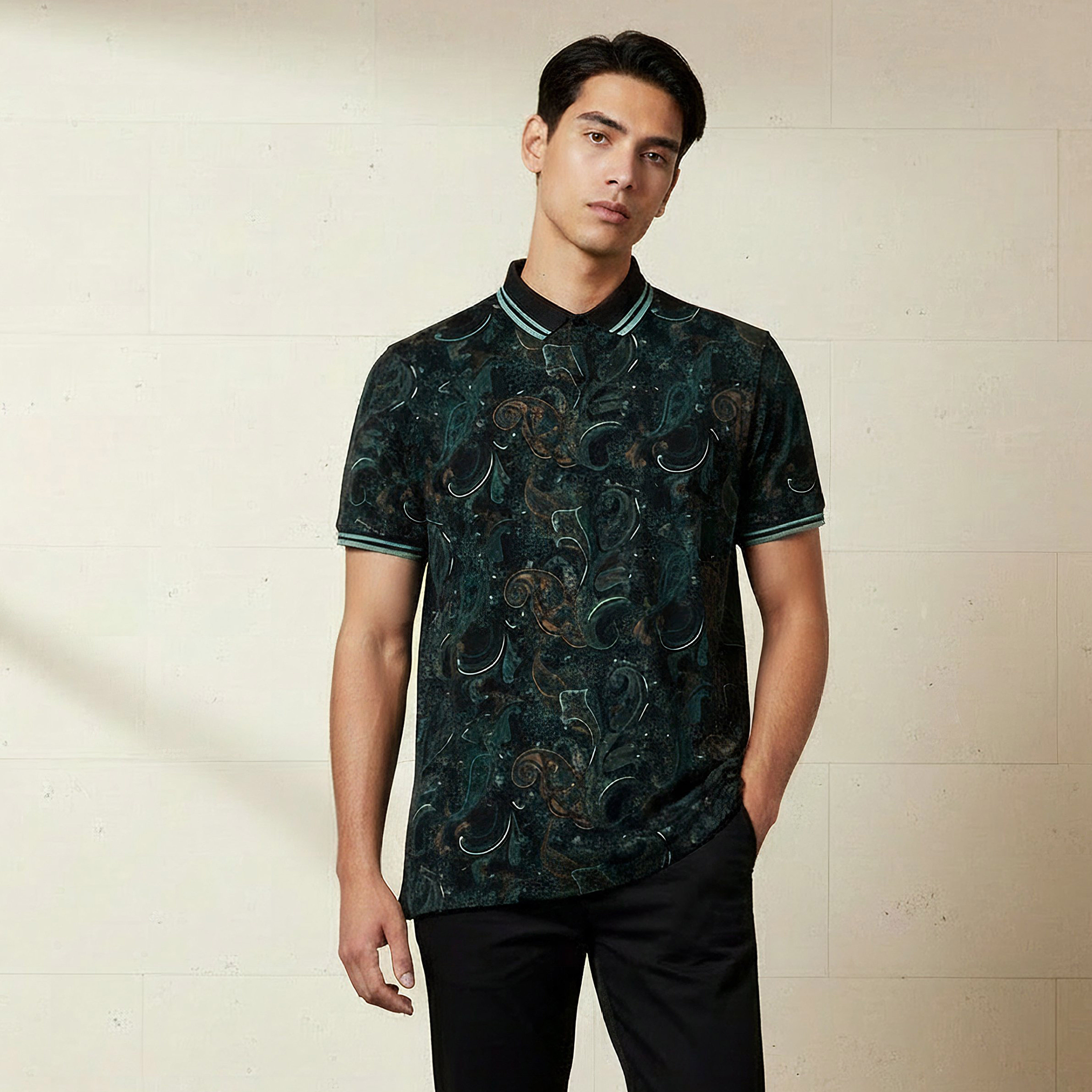 Men Short Sleeve Printed Polo T-shirt-men-clothing-tshirtsandpolos-polos-image-1