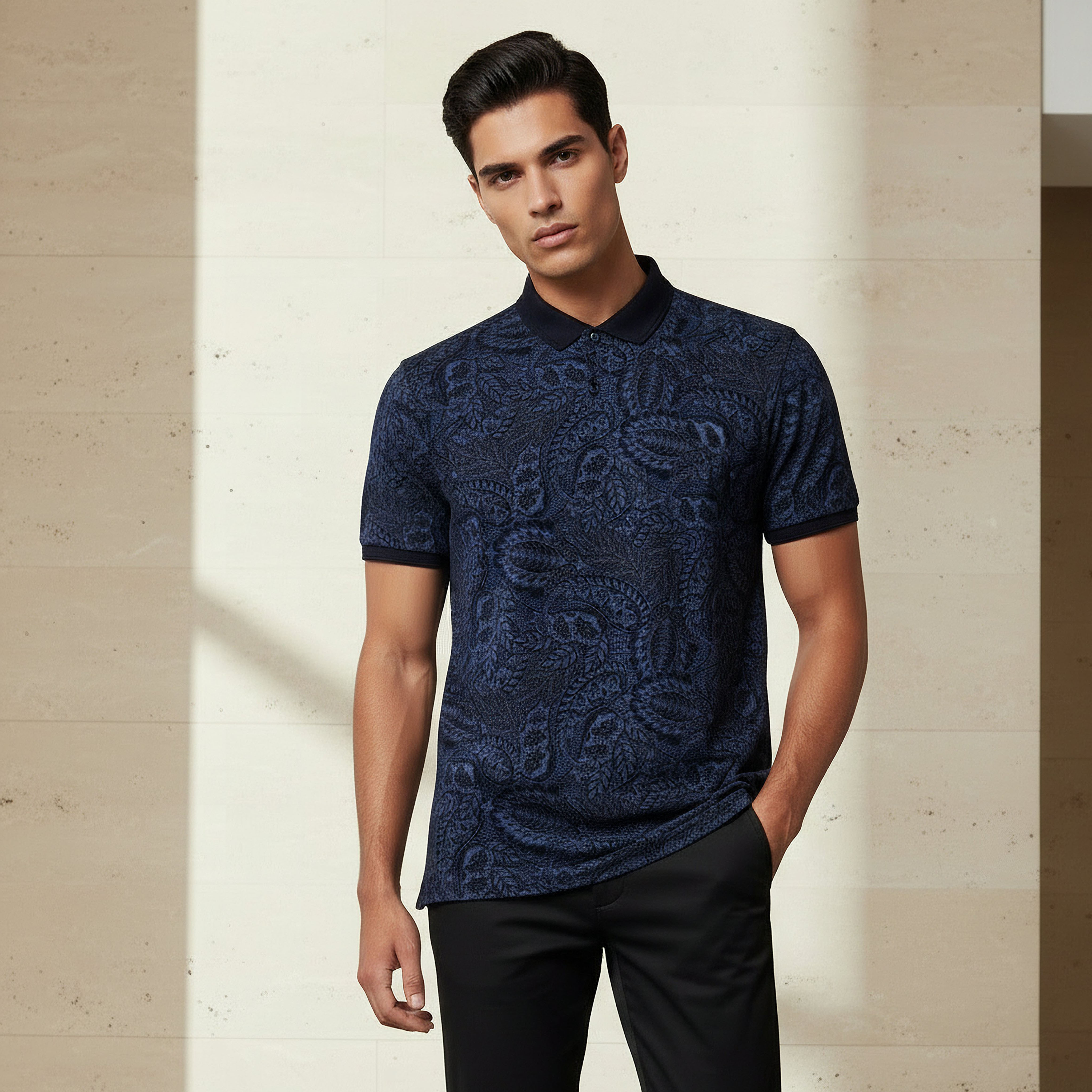 Men Short Sleeve Printed Polo T-shirt-men-clothing-tshirtsandpolos-polos-image-1