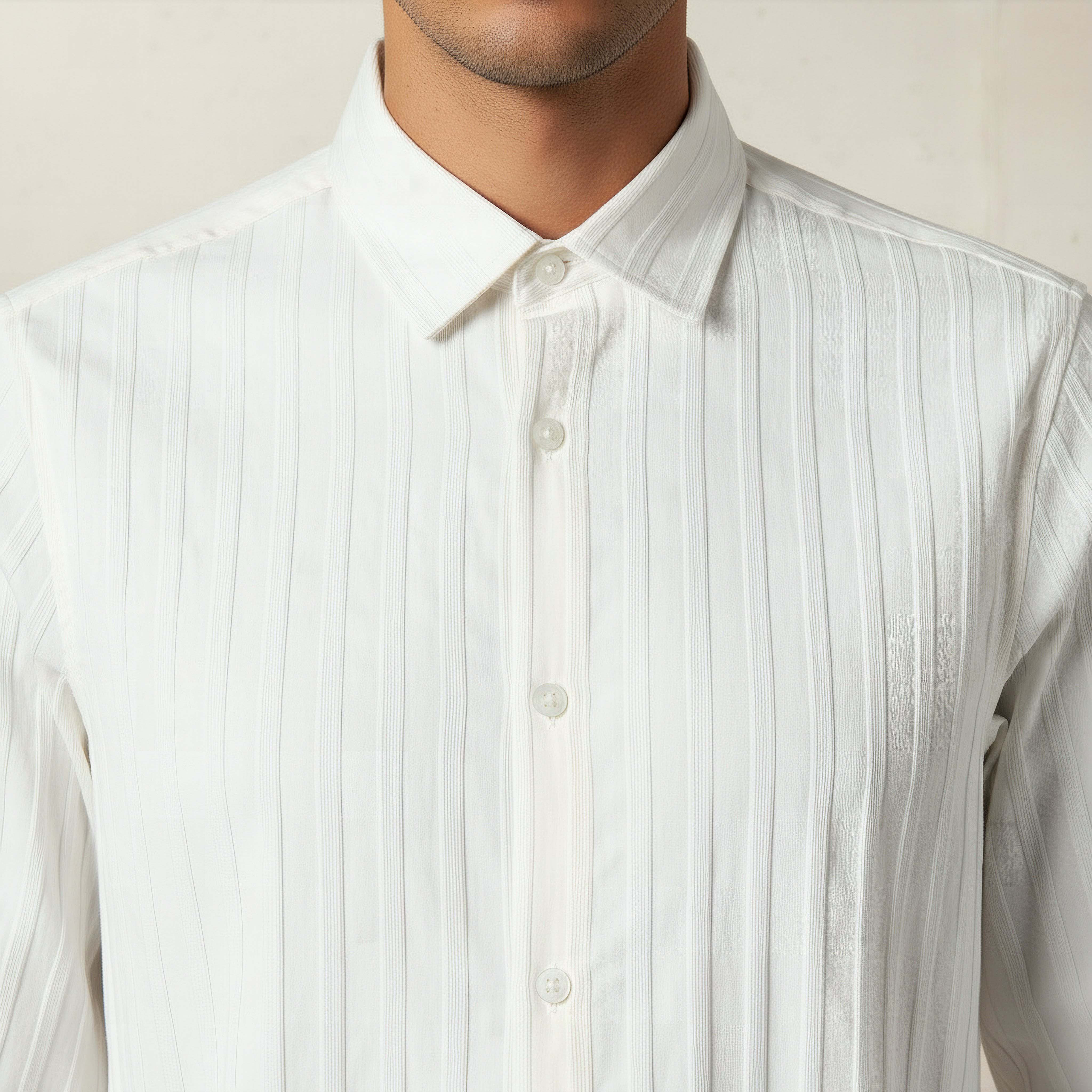 Men Regular Fit Collared Textured Long Sleeves Shirt-men-clothing-shirts-image-4