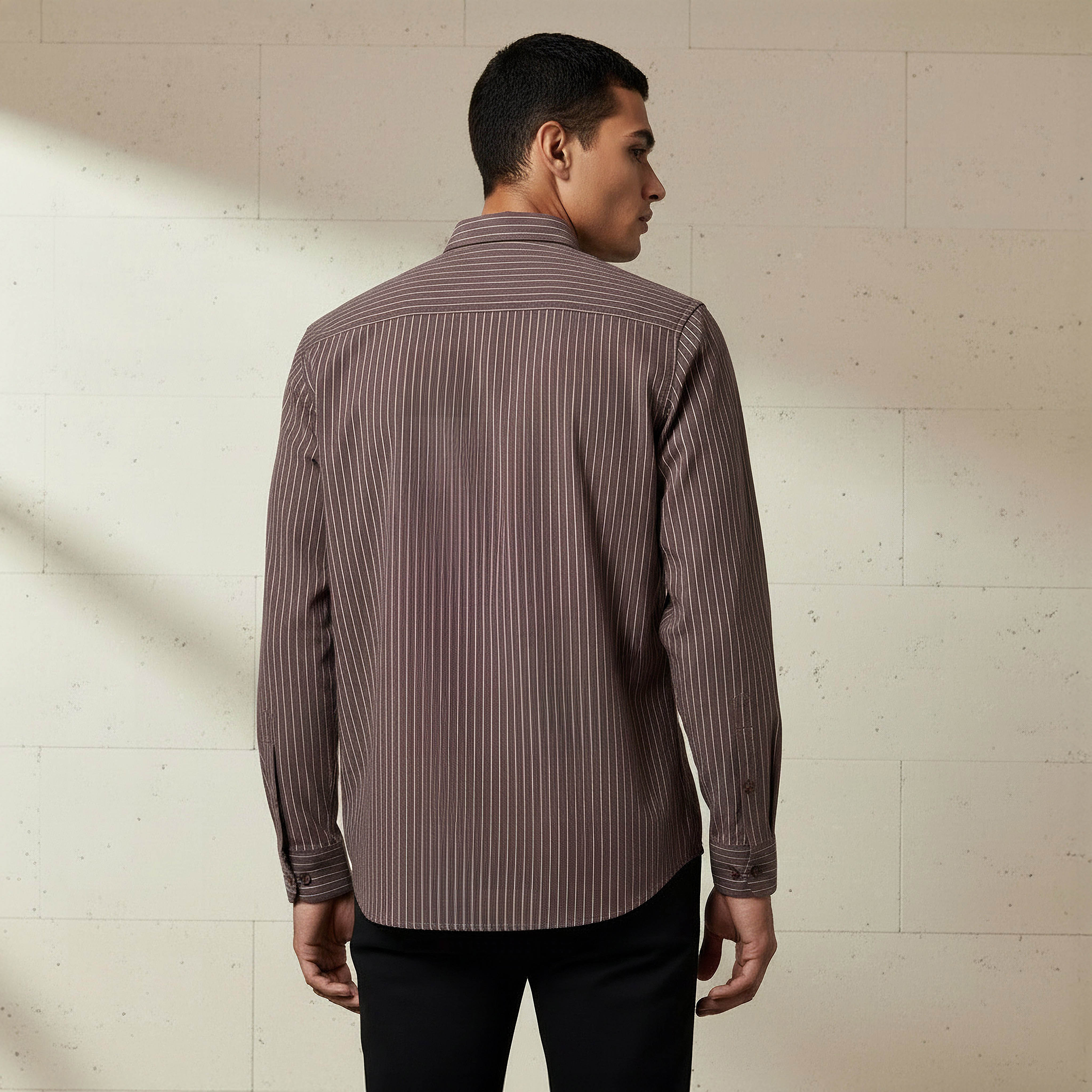 Men Regular Fit Button-Down Pinstripe Long Sleeve Shirt-men-clothing-shirts-image-3