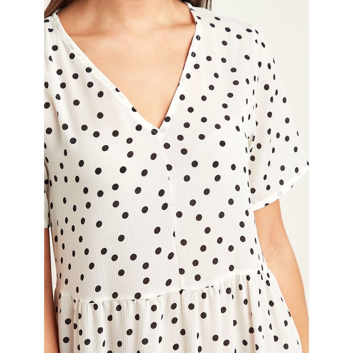 فستان طويل منقط بأكمام قصيرة من ستايلي-women-clothing-dresses-image-4