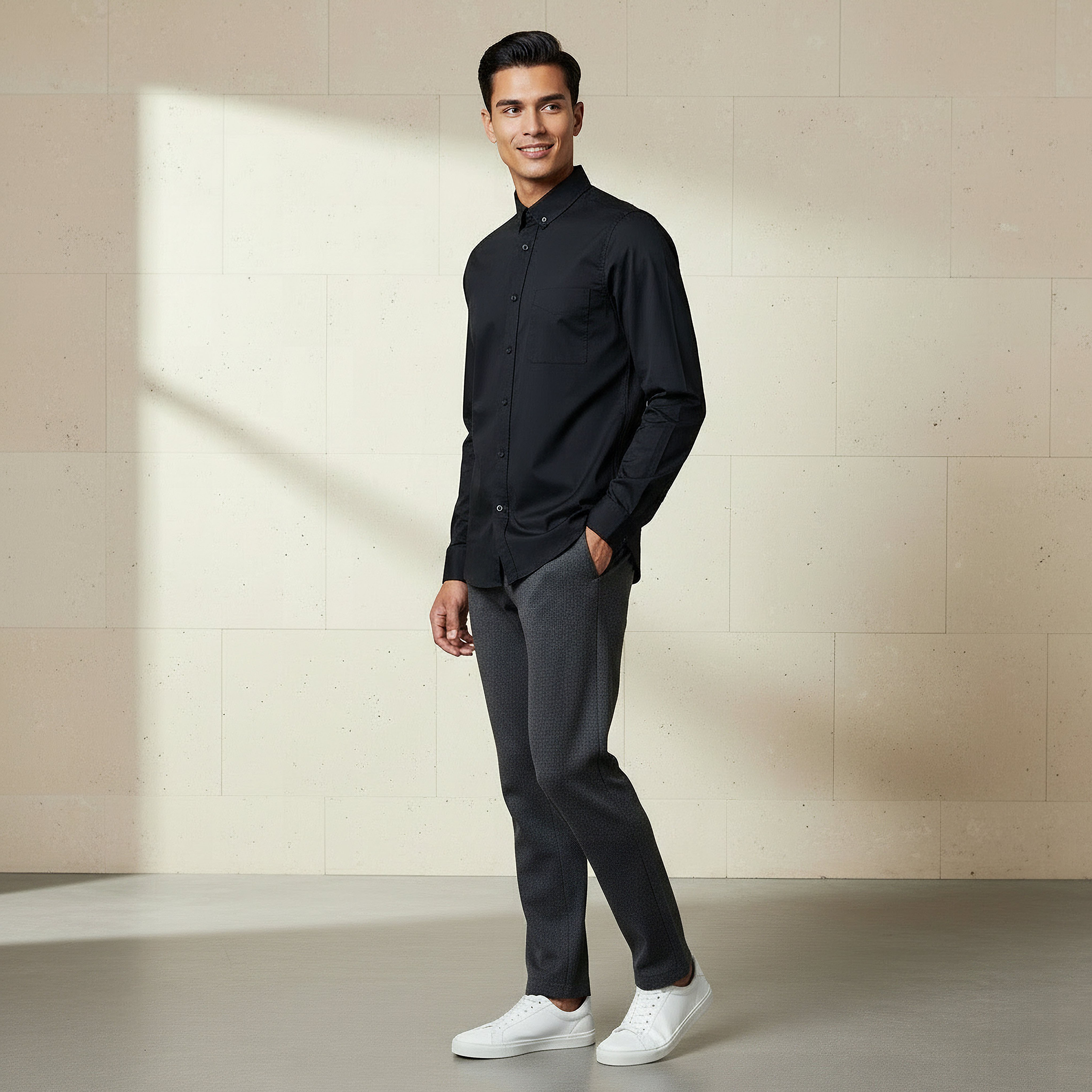 قميص بقصة سليم وياقة وأكمام طويلة للرجال-men-clothing-shirts-image-2
