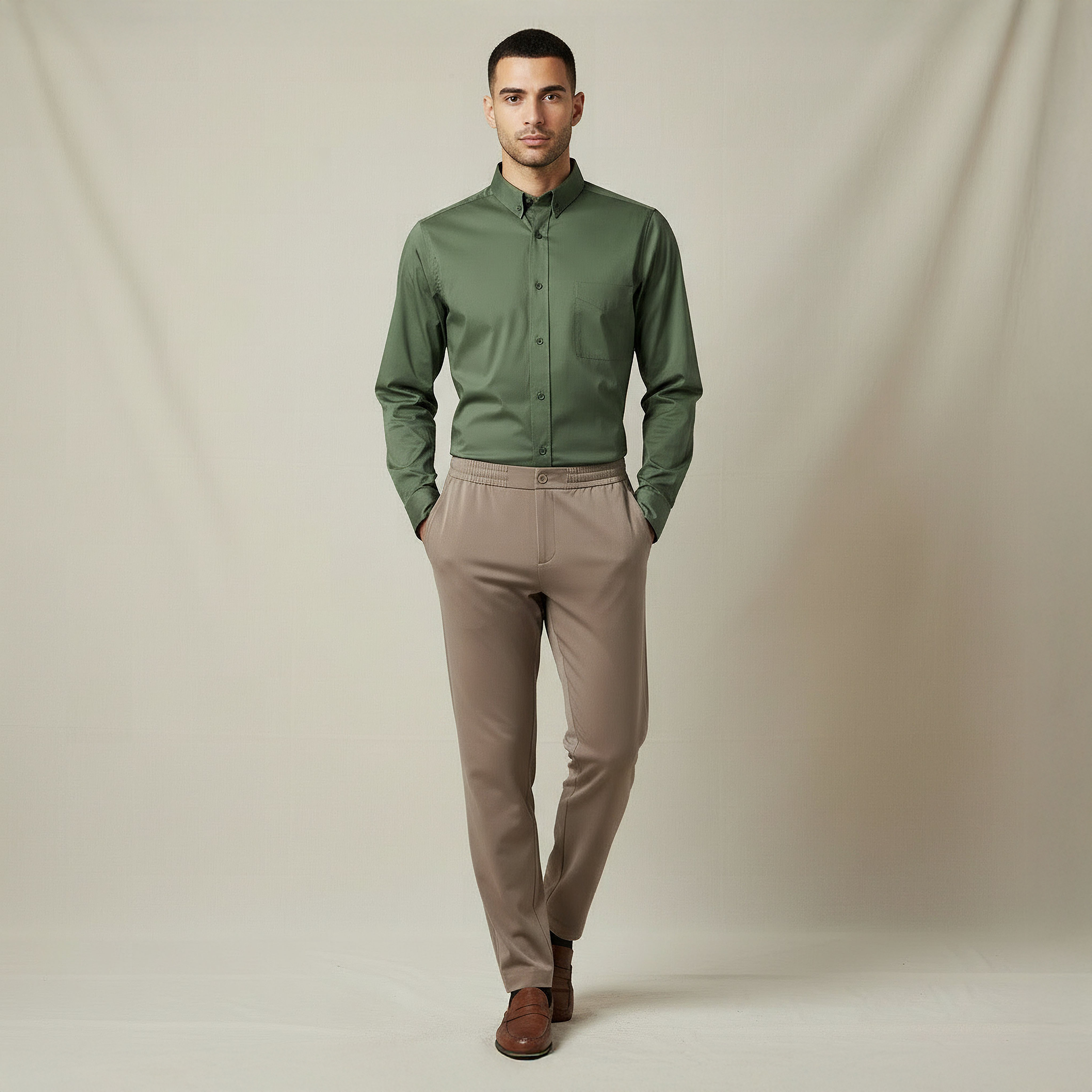 Men Slim Fit Button-Down Collar Long Sleeve Shirt-men-clothing-shirts-image-2