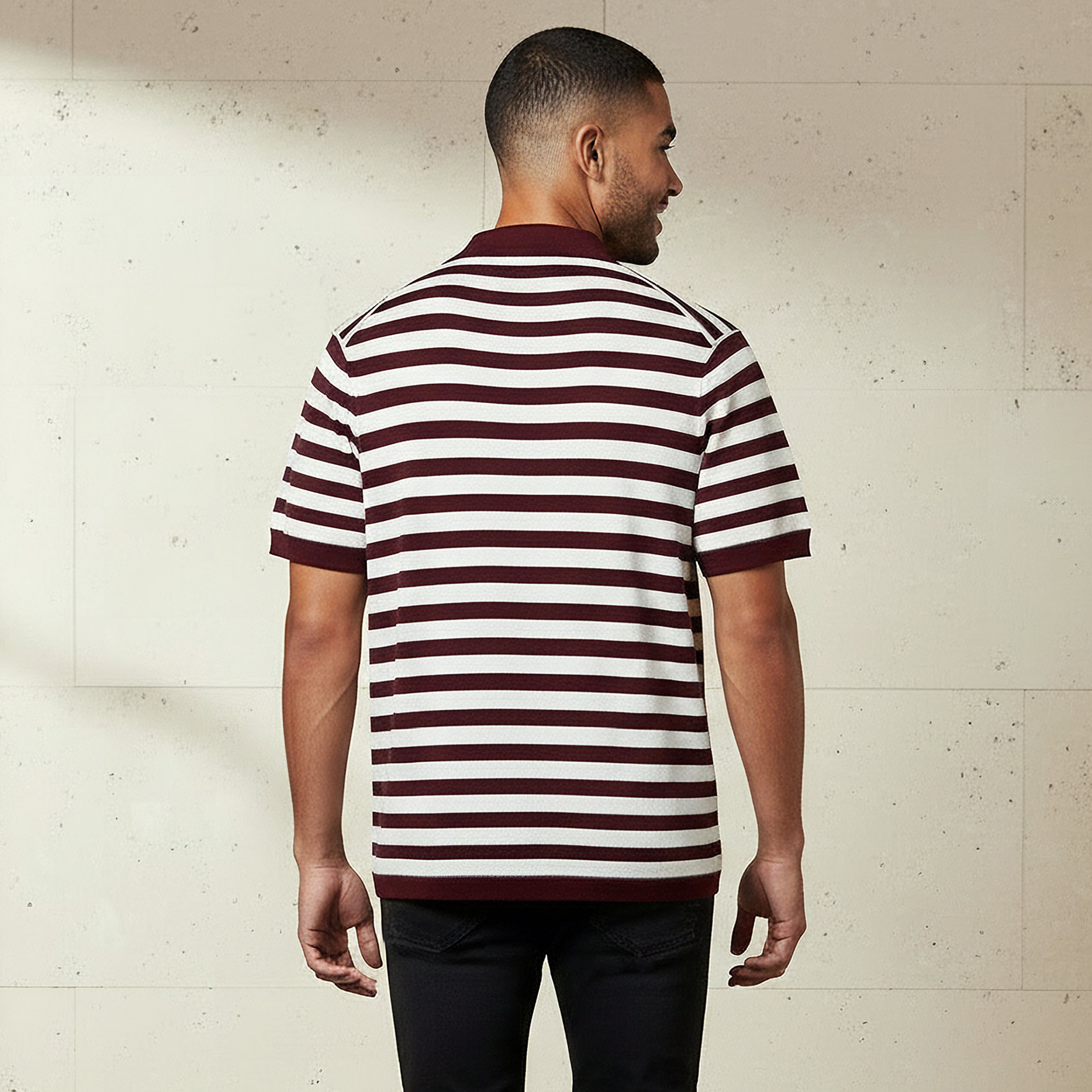 Men Short Sleeves Striped Johnny Collar Polo T-shirt-men-clothing-tshirtsandpolos-polos-image-3