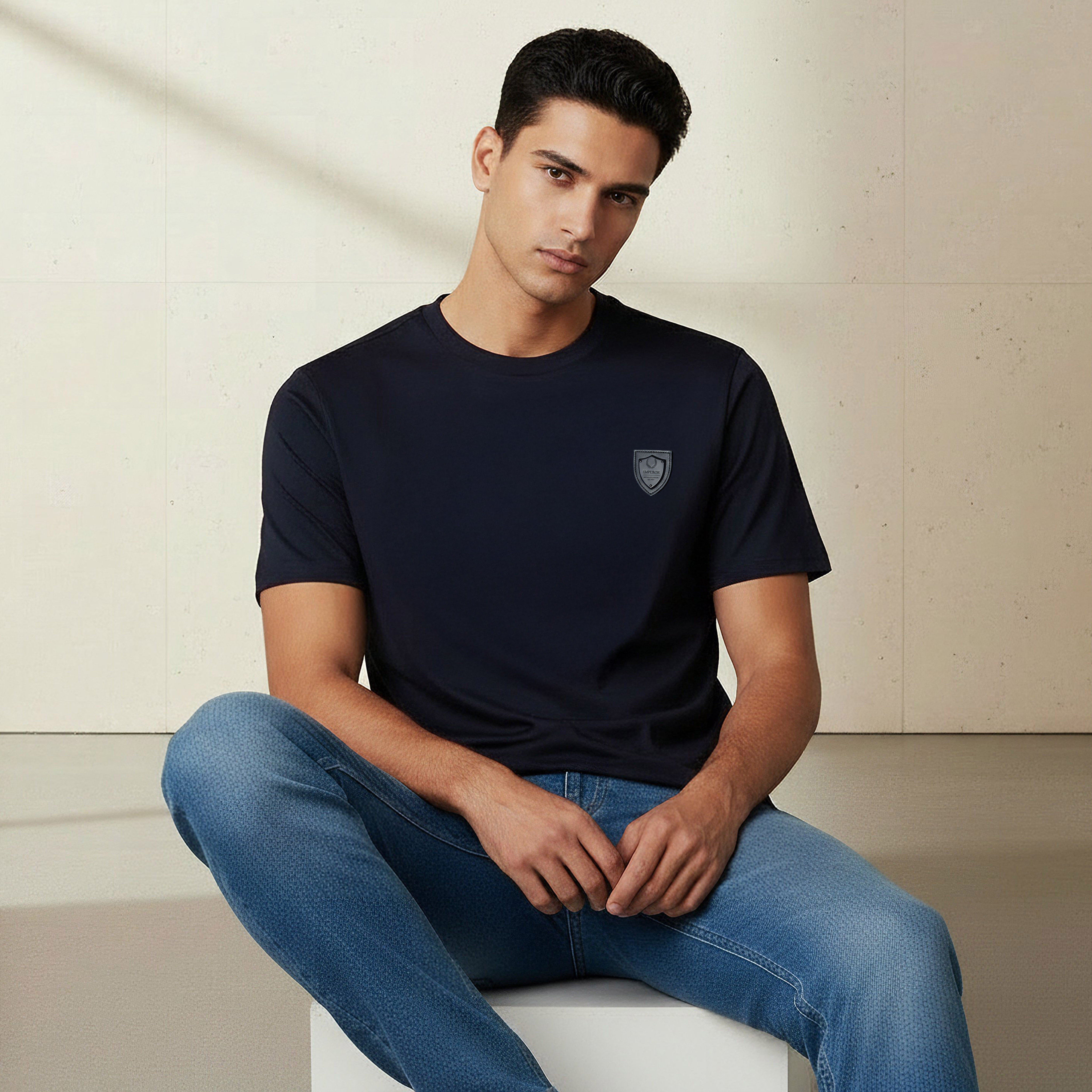 Emperor Men Regular Fit Crew Neck Short Sleeve Badge Accent T-shirt-men-clothing-tshirtsandpolos-tshirts-image-5