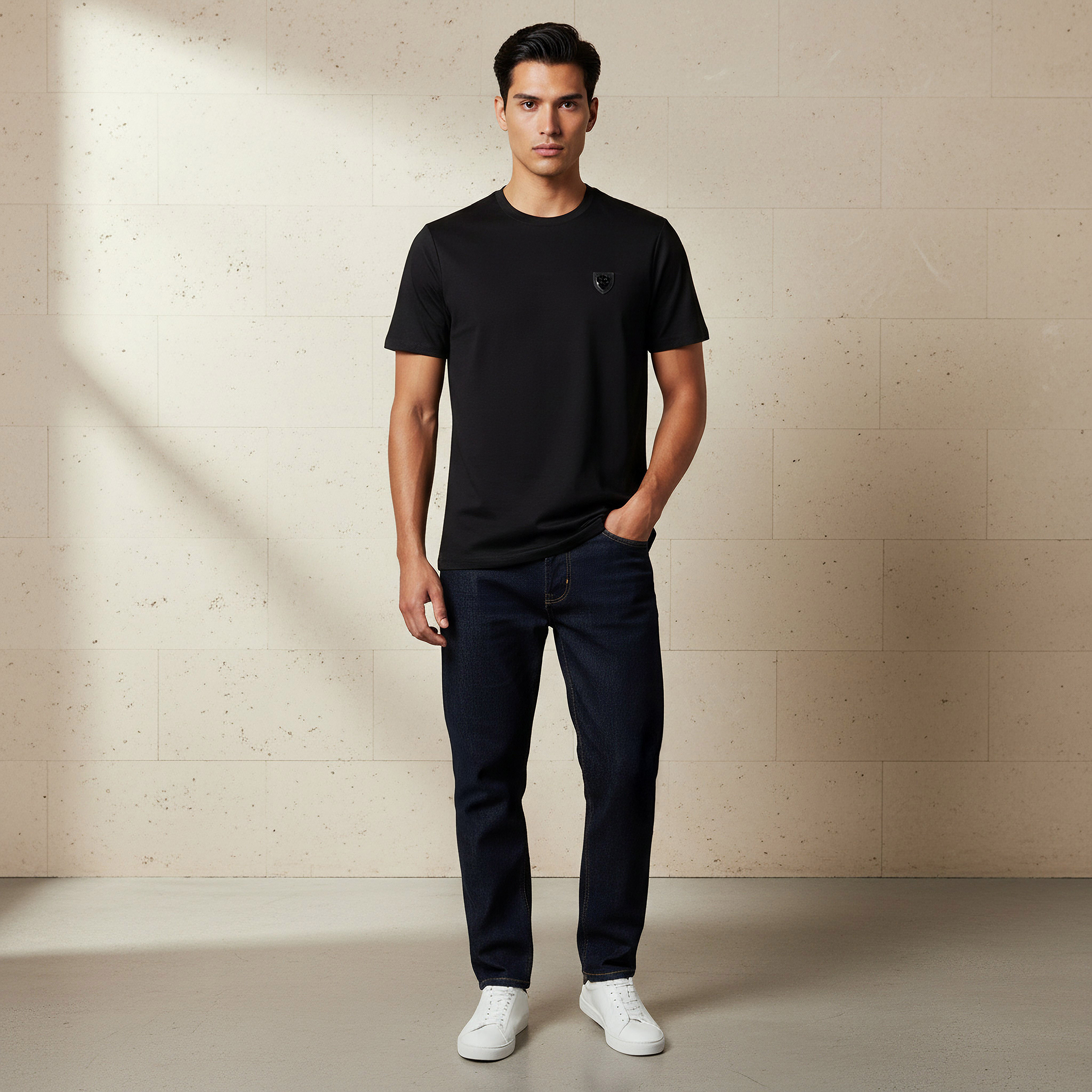 Emperor Men Regular Fit Crew Neck Short Sleeve Badge Accent T-shirt-men-clothing-tshirtsandpolos-tshirts-image-2