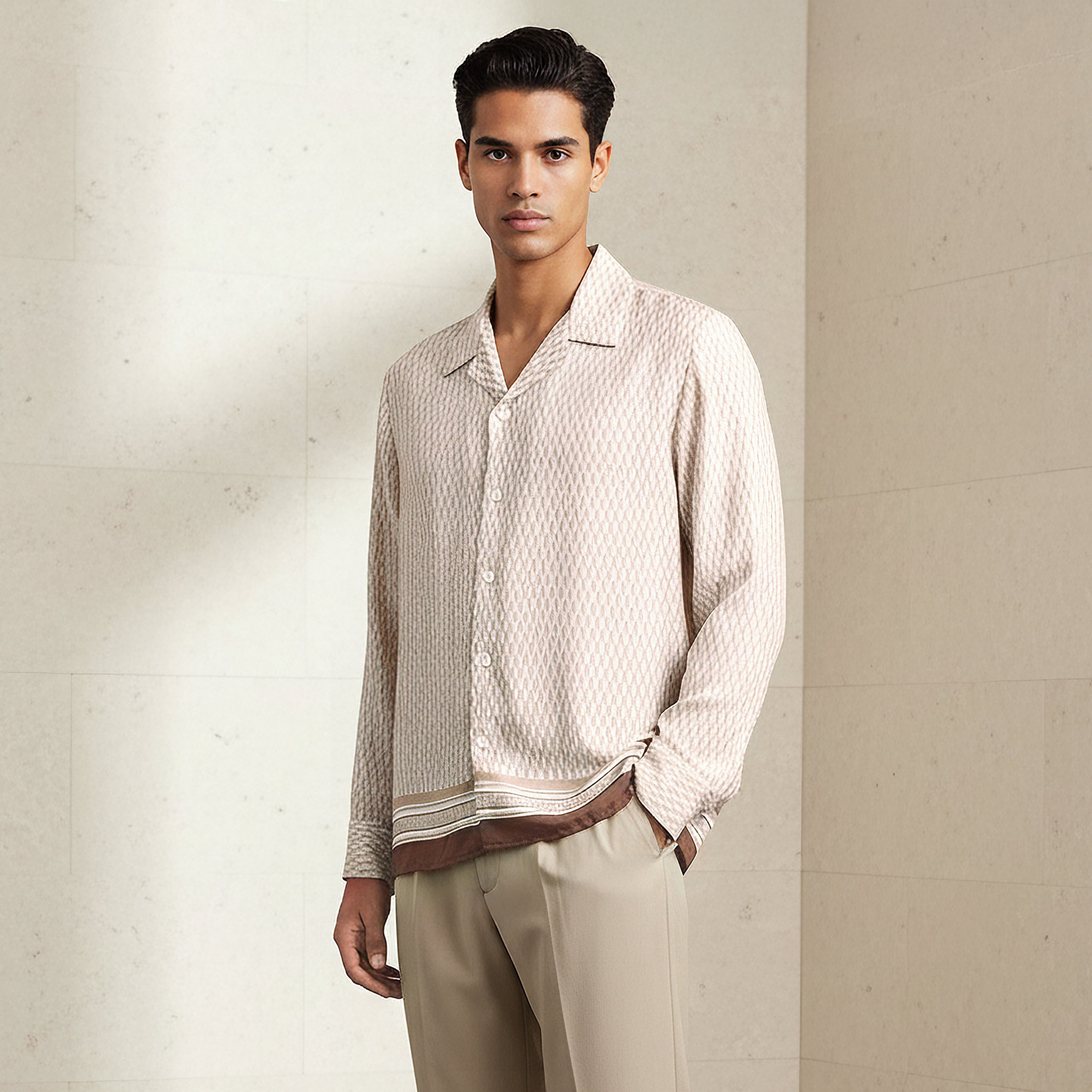 Emperor Regular Fit Camp Collar Printed Long Sleeves Shirt-men-clothing-shirts-image-1