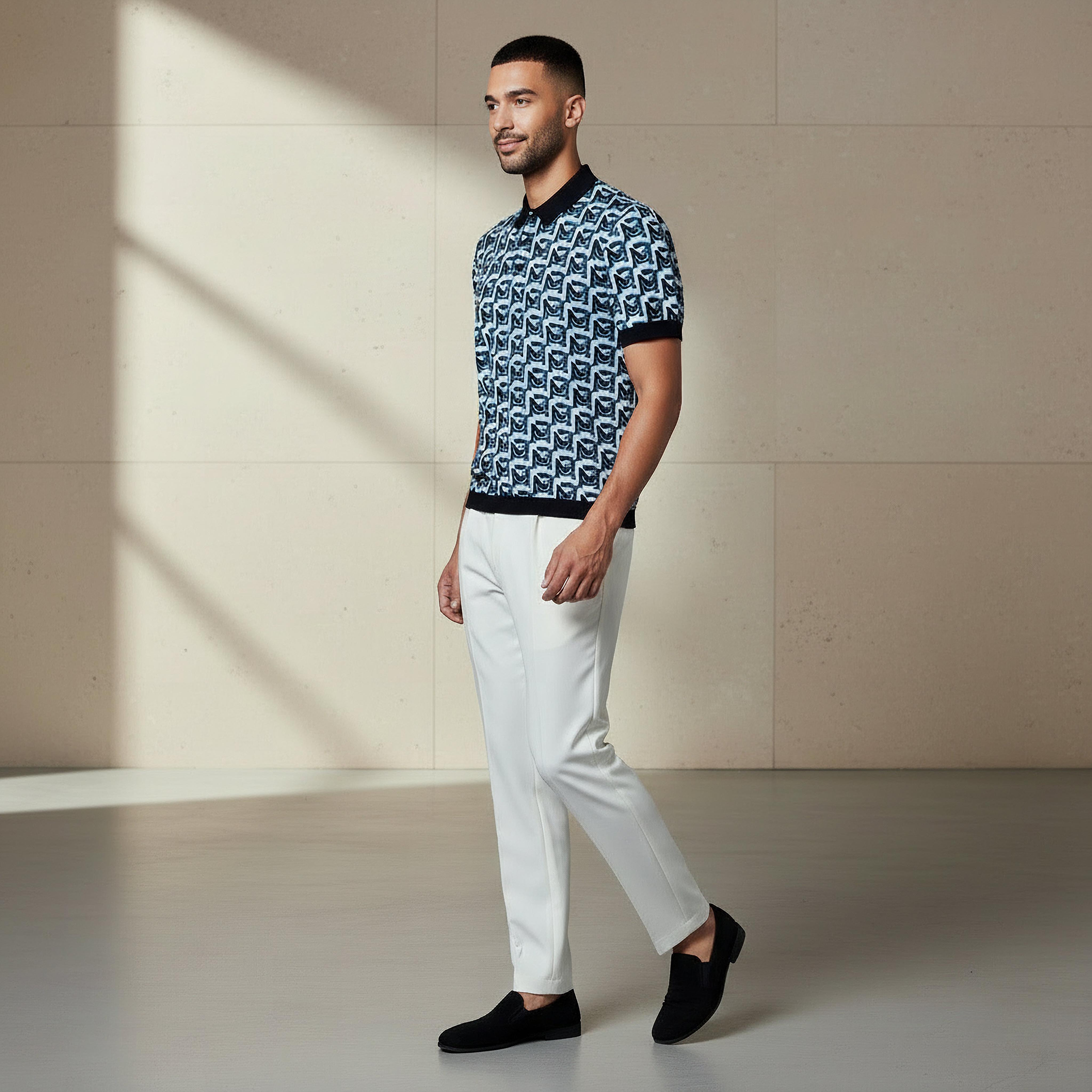 Emperor Men Short Sleeves Jacquard Polo T-shirt-men-clothing-tshirtsandpolos-polos-image-2