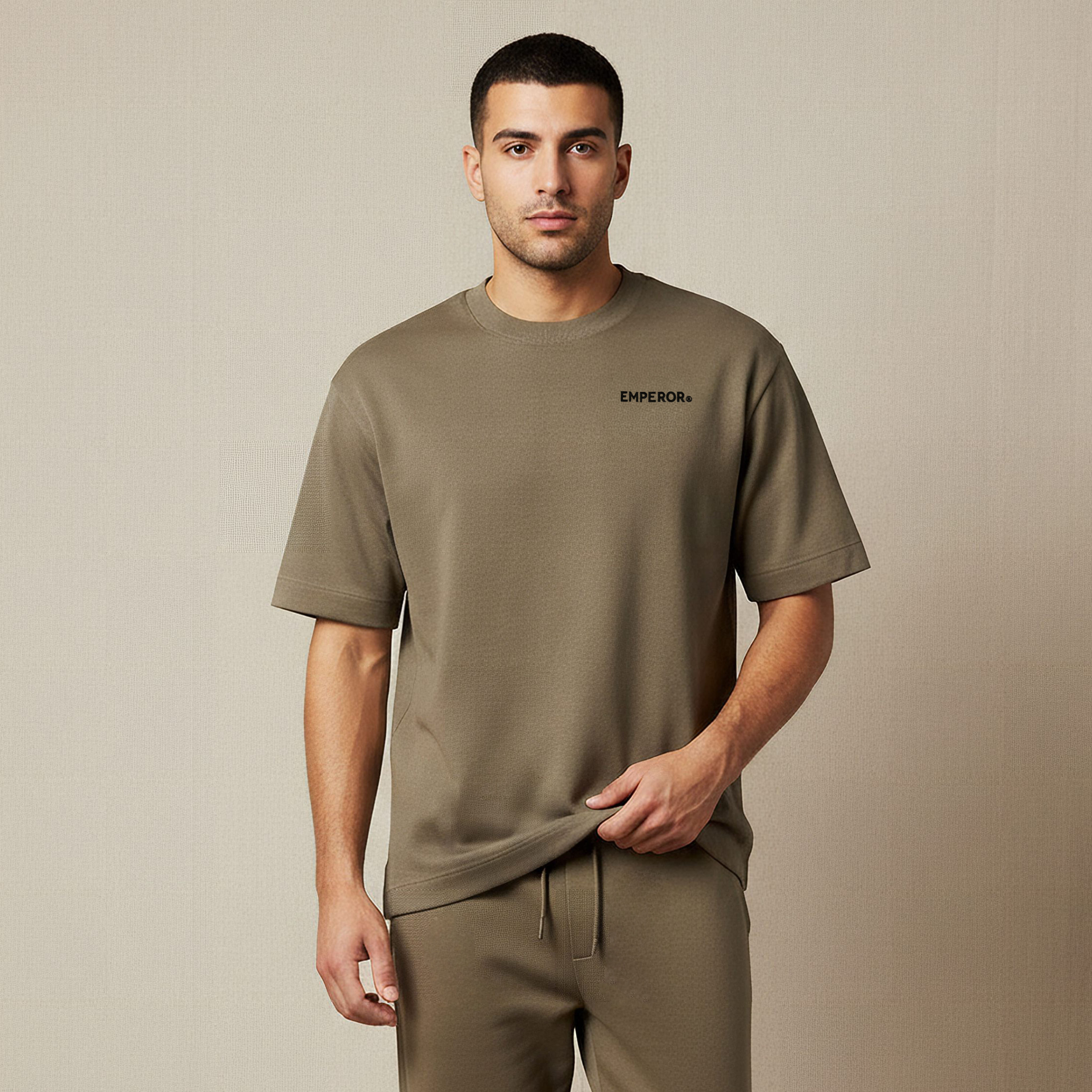 Emperor Men Regular Fit Crew Neck Short Sleeves T-shirt-men-clothing-coordsets-image-1