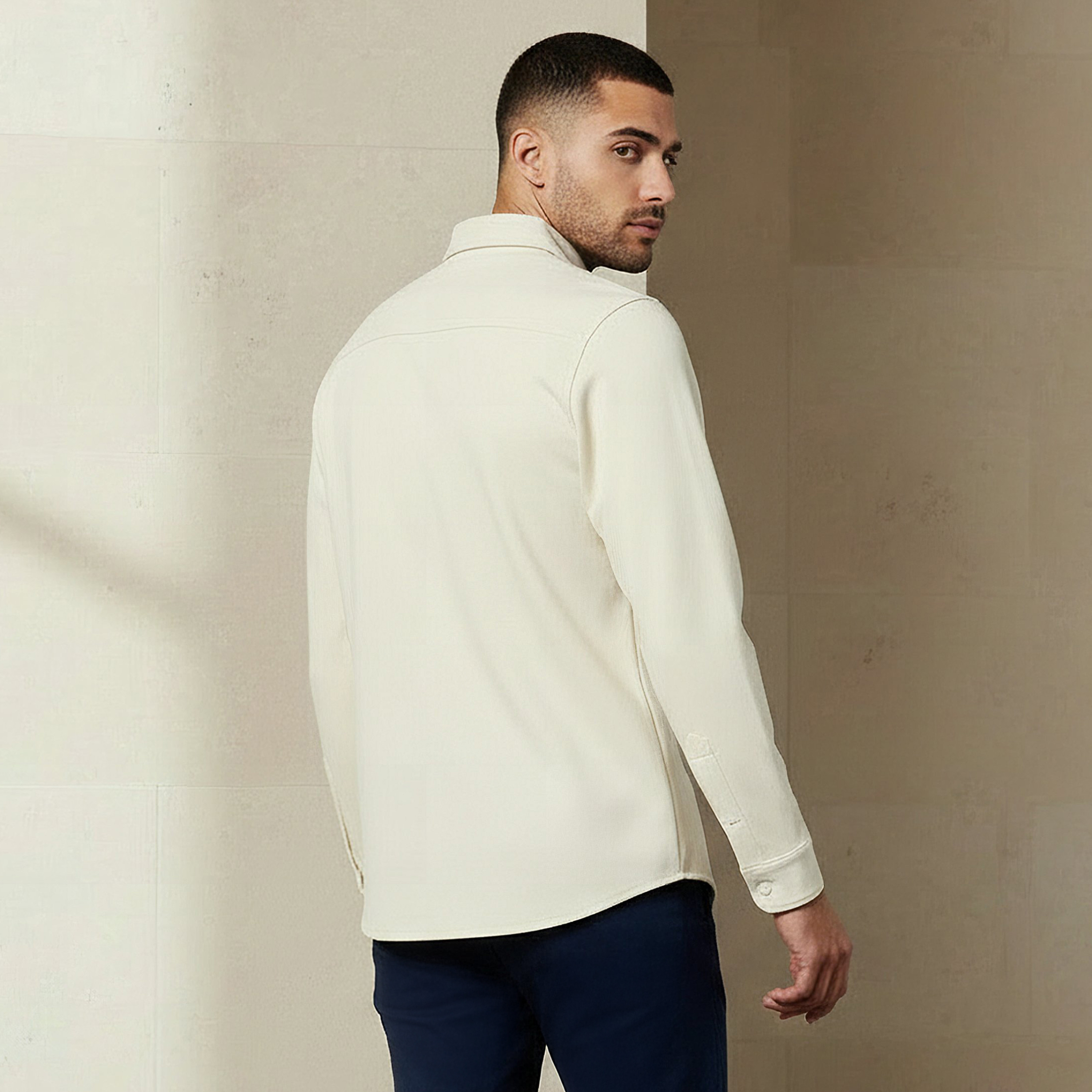 شاكيت رجالي بارز الملمس بياقة عادية وأكمام طويلة-men-clothing-shirts-image-4