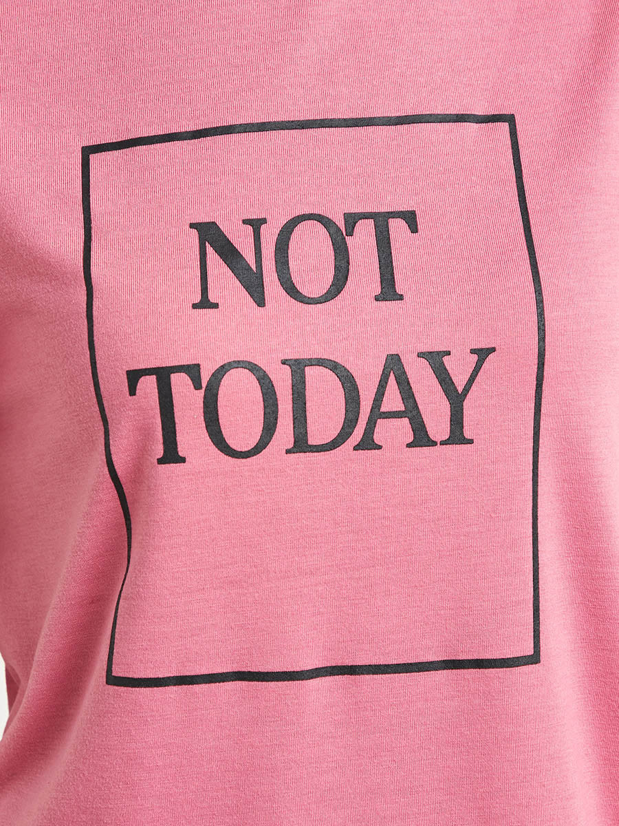 Styli Not Today Slogan Printed A-line T-shirt Dress-women-clothing-dresses-image-4
