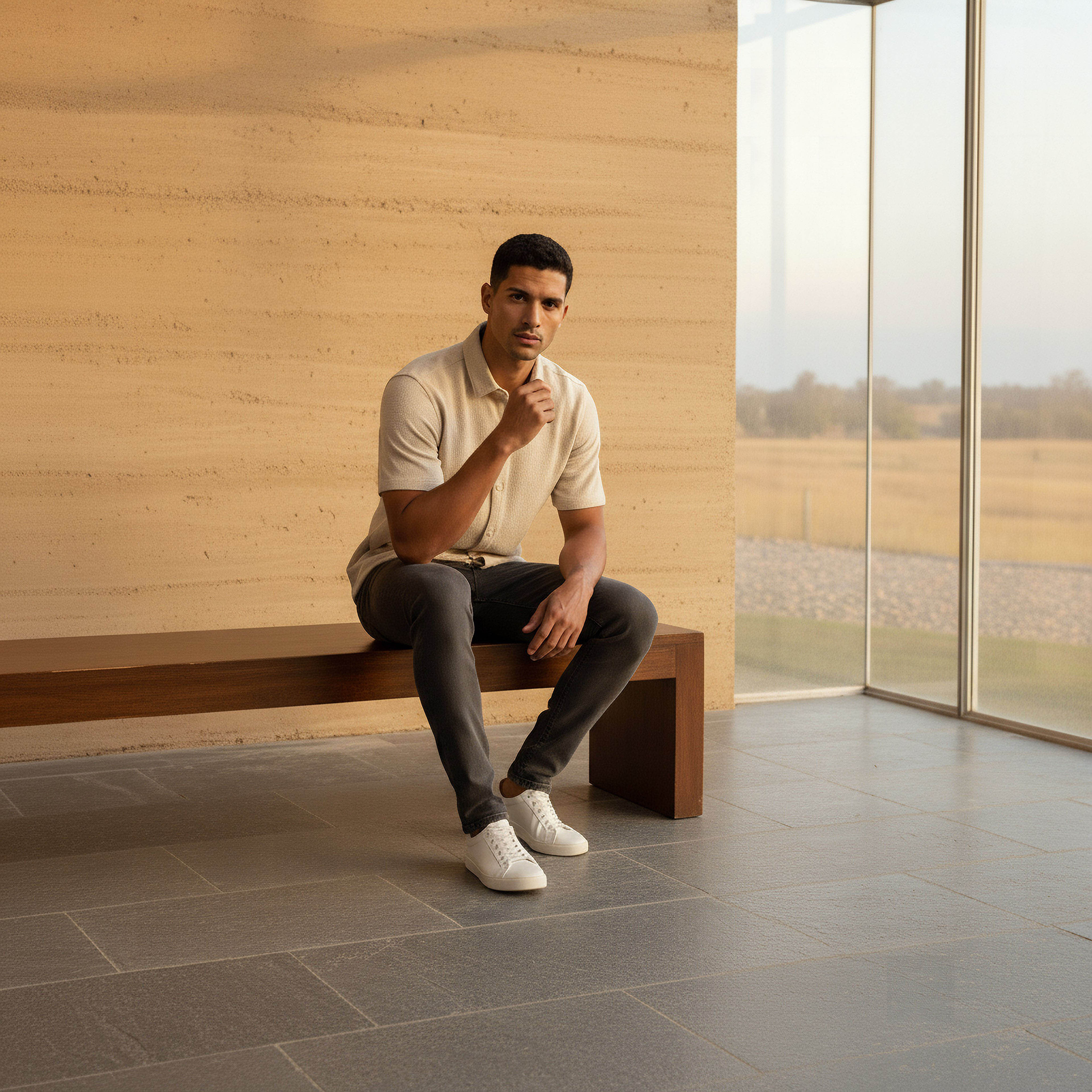 قميص بقصة سليم وأكمام قصيرة وملمس بارز للرجال-men-clothing-shirts-image-5
