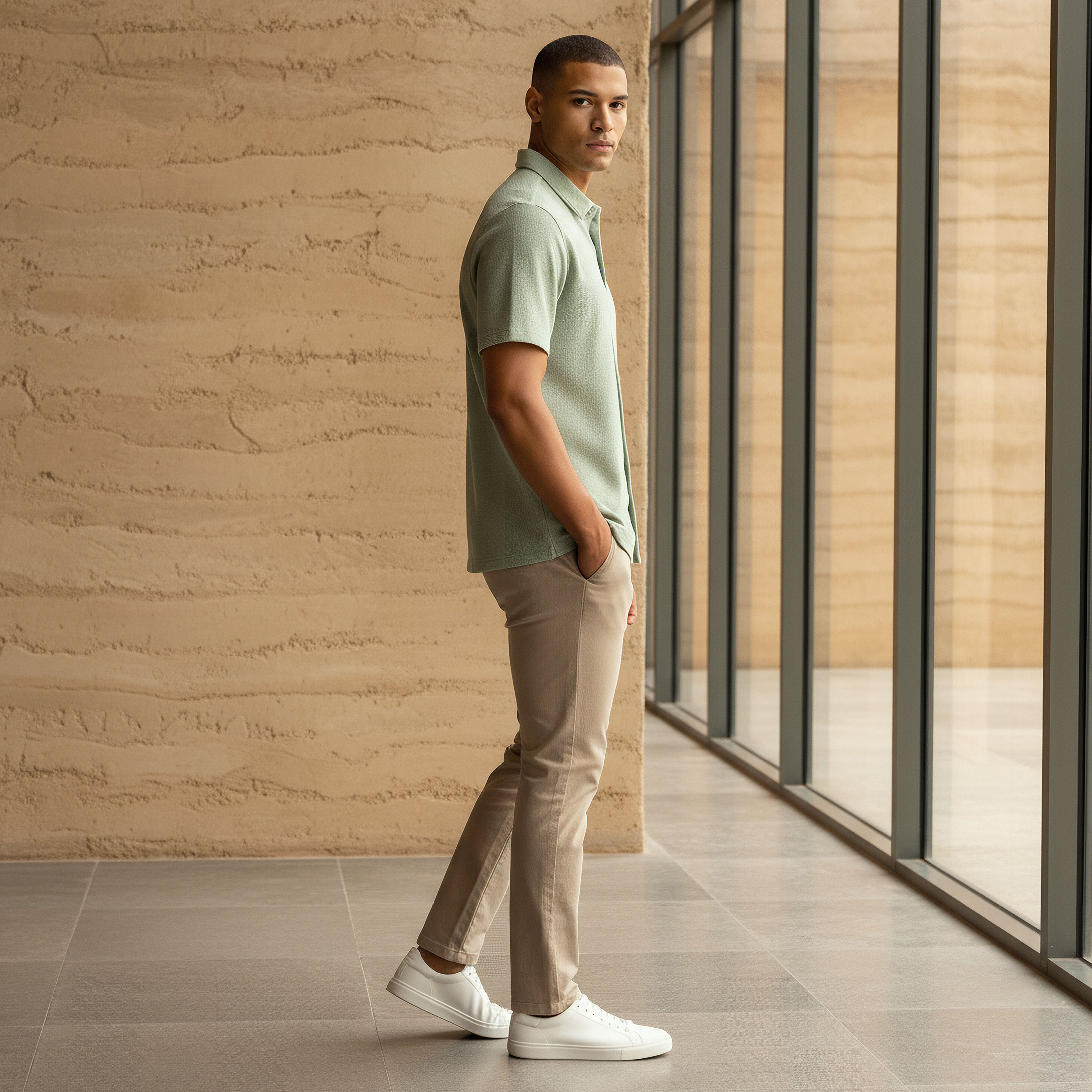 قميص بقصة سليم وأكمام قصيرة وملمس بارز للرجال-PROMO_SP_OM_2FOR10_5_130625-image-2