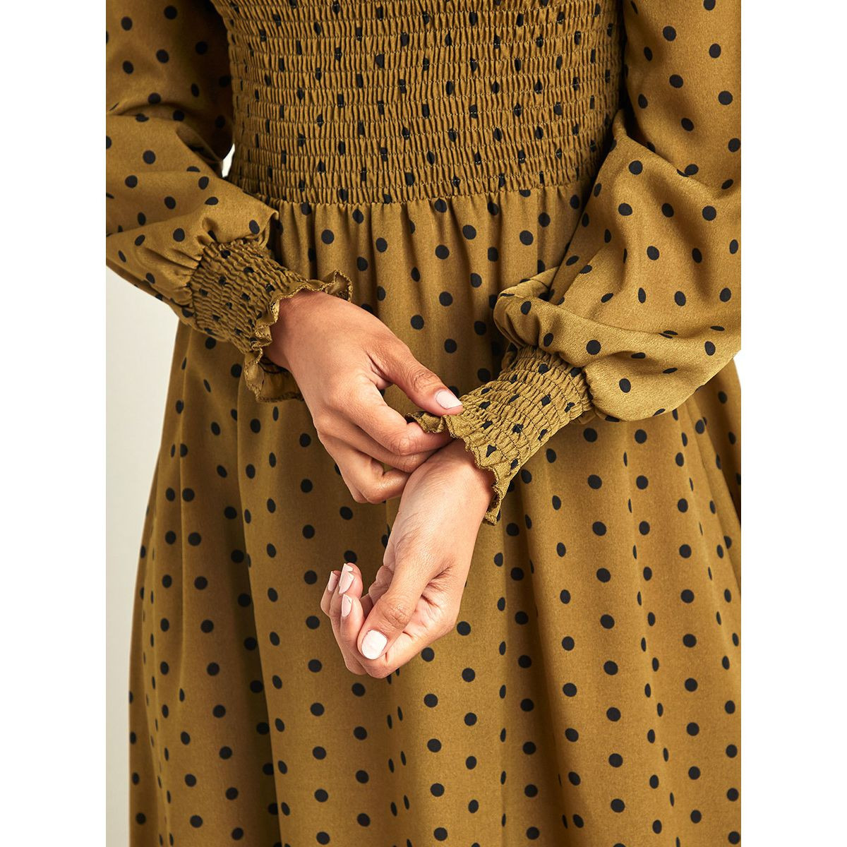Styli Spot Long Sleeves Maxi Dress with Shirred Bust-women-clothing-dresses-image-6