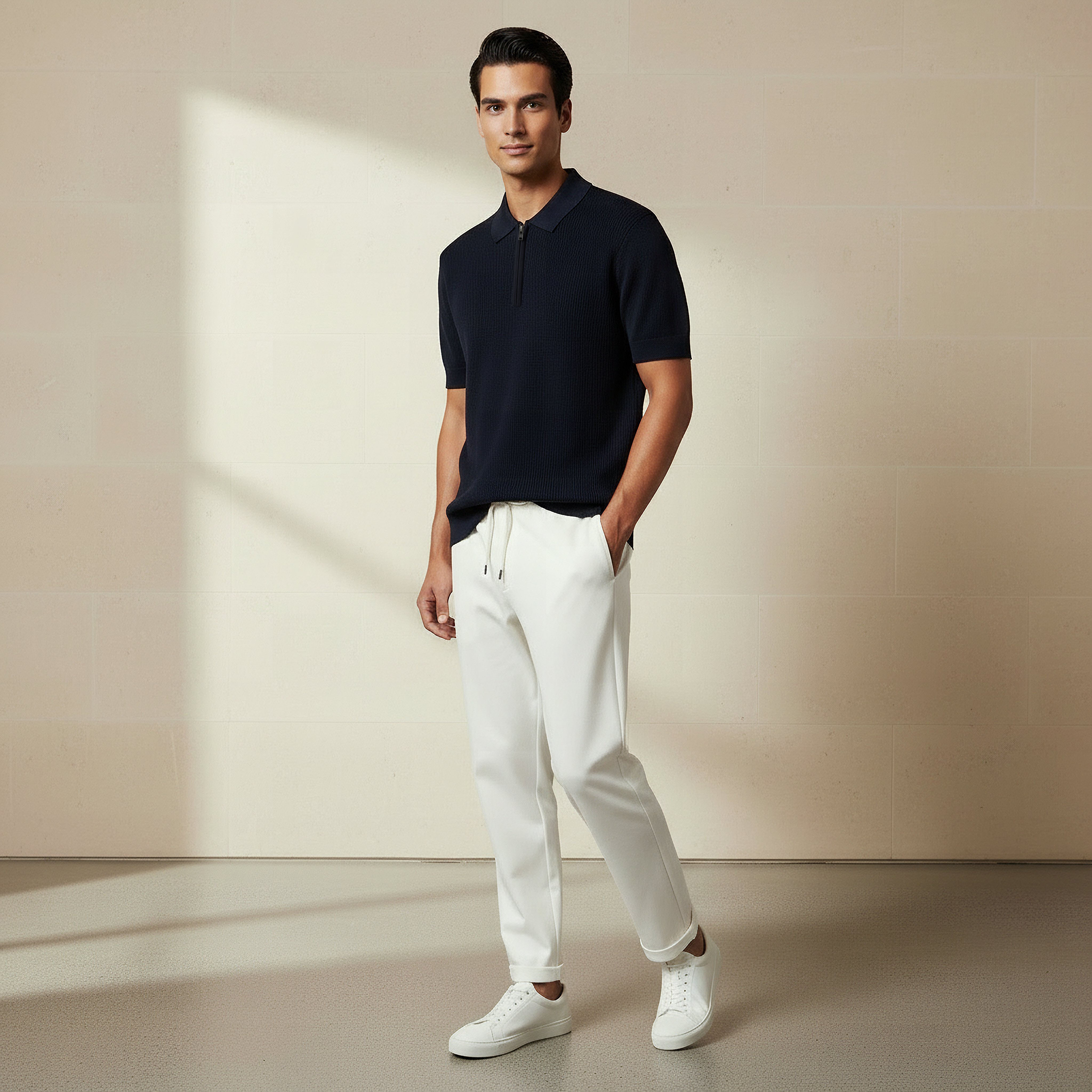 تيشيرت بولو بأكمام قصيرة بارز الملمس للرجال-men-clothing-tshirtsandpolos-polos-image-2