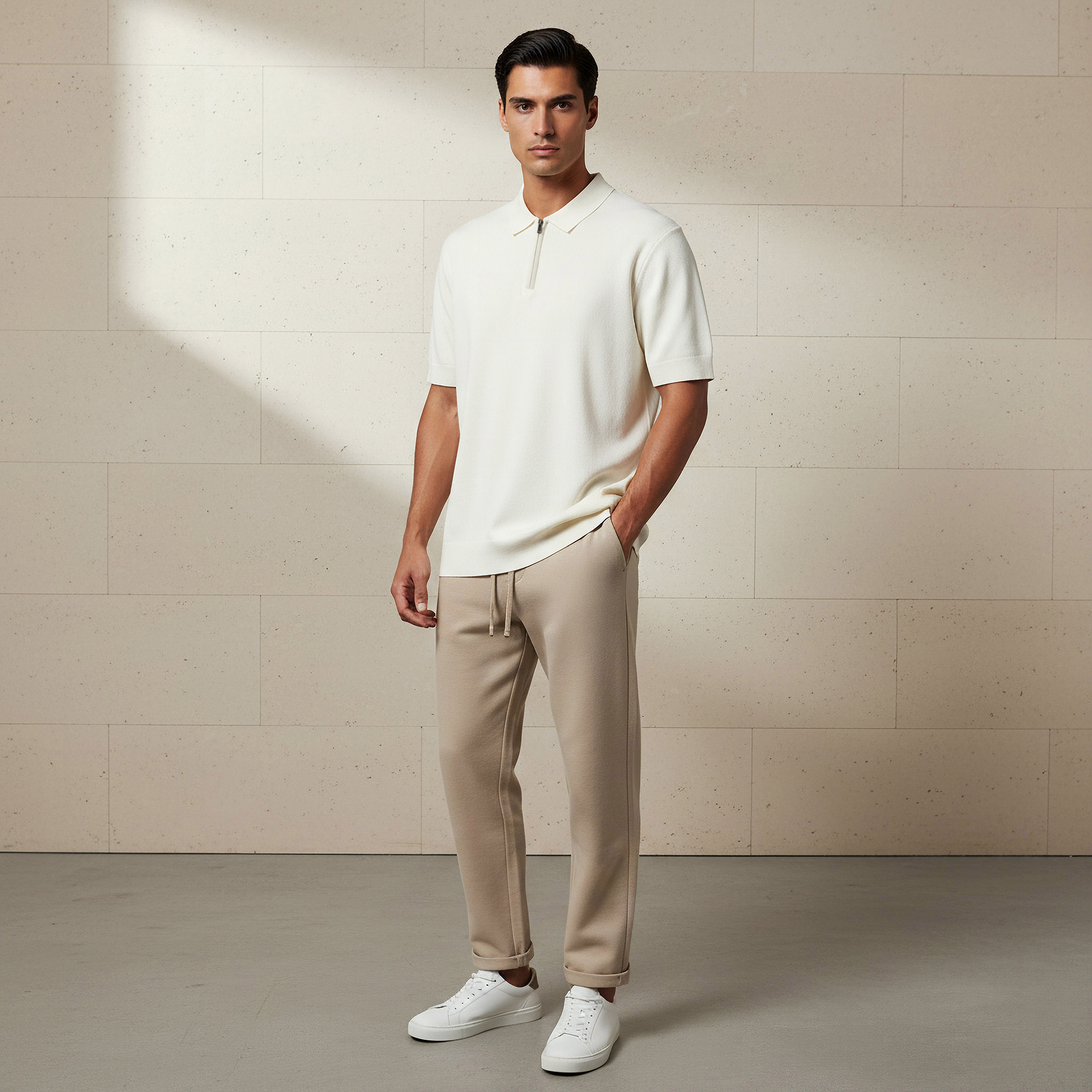 Men Short Sleeve Textured Polo T-shirt-men-clothing-tshirtsandpolos-polos-image-2
