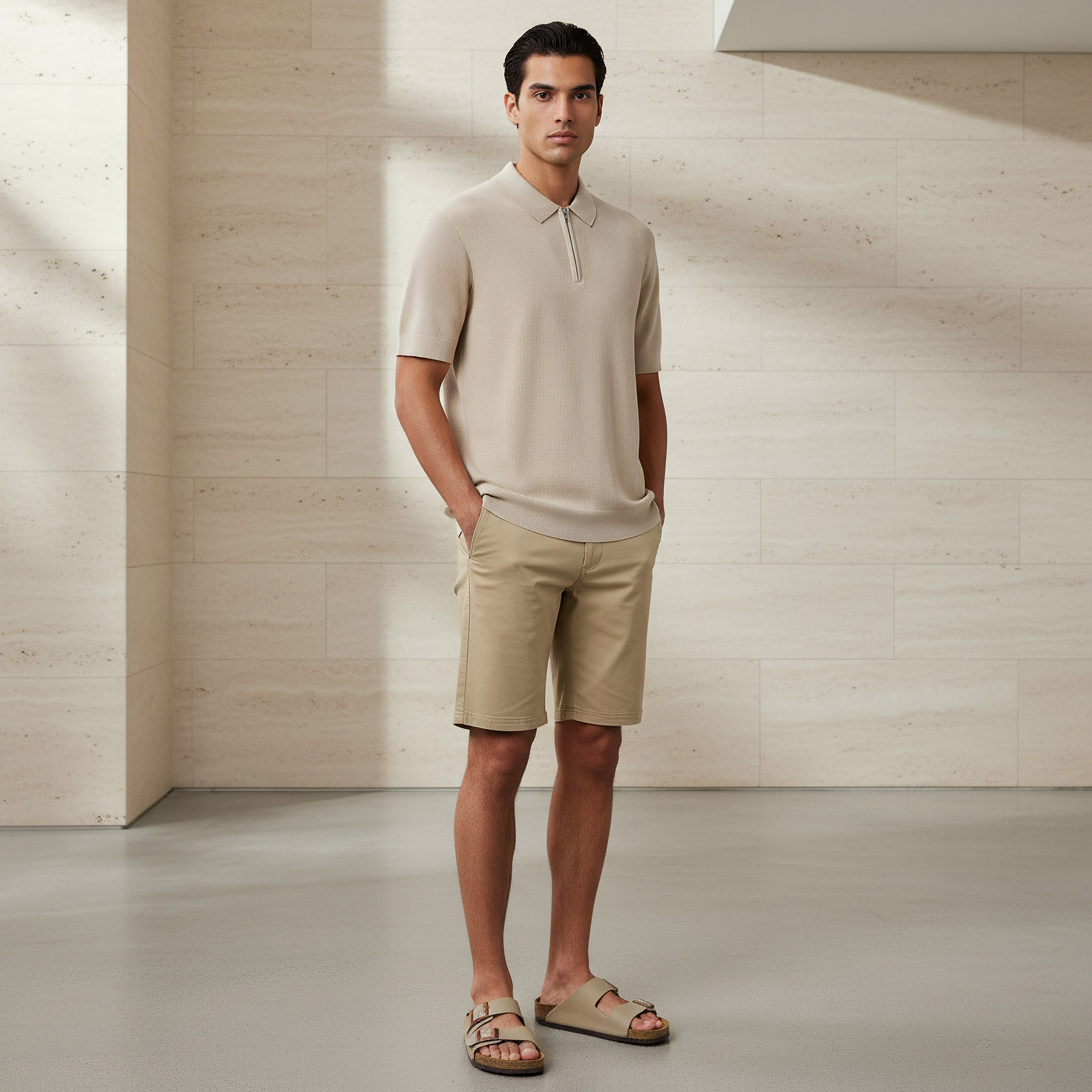 Men Short Sleeve Textured Polo T-shirt-men-clothing-tshirtsandpolos-polos-image-2