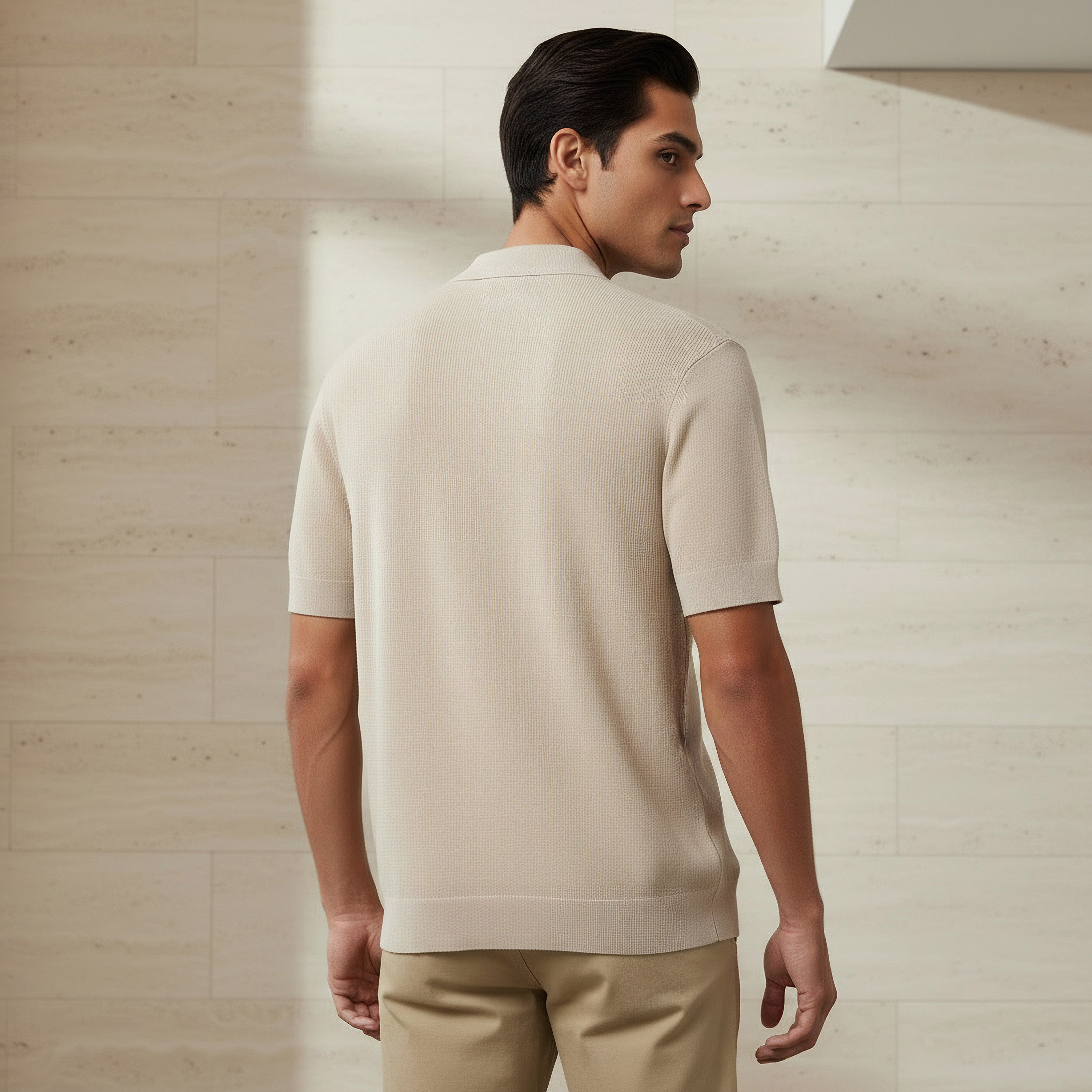 Men Short Sleeve Textured Polo T-shirt-men-clothing-tshirtsandpolos-polos-image-3