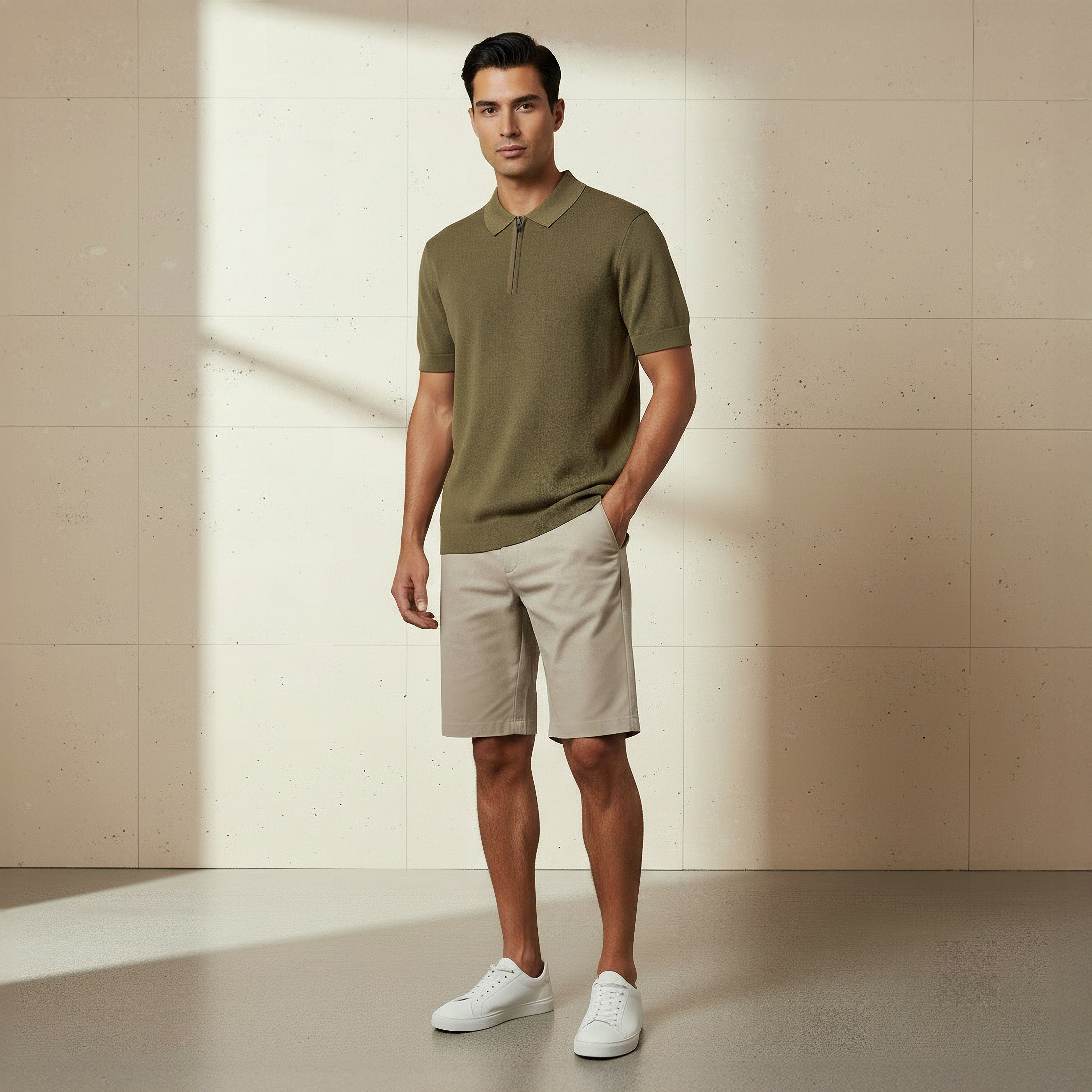 Men Short Sleeve Textured Polo T-shirt-men-clothing-tshirtsandpolos-polos-image-2