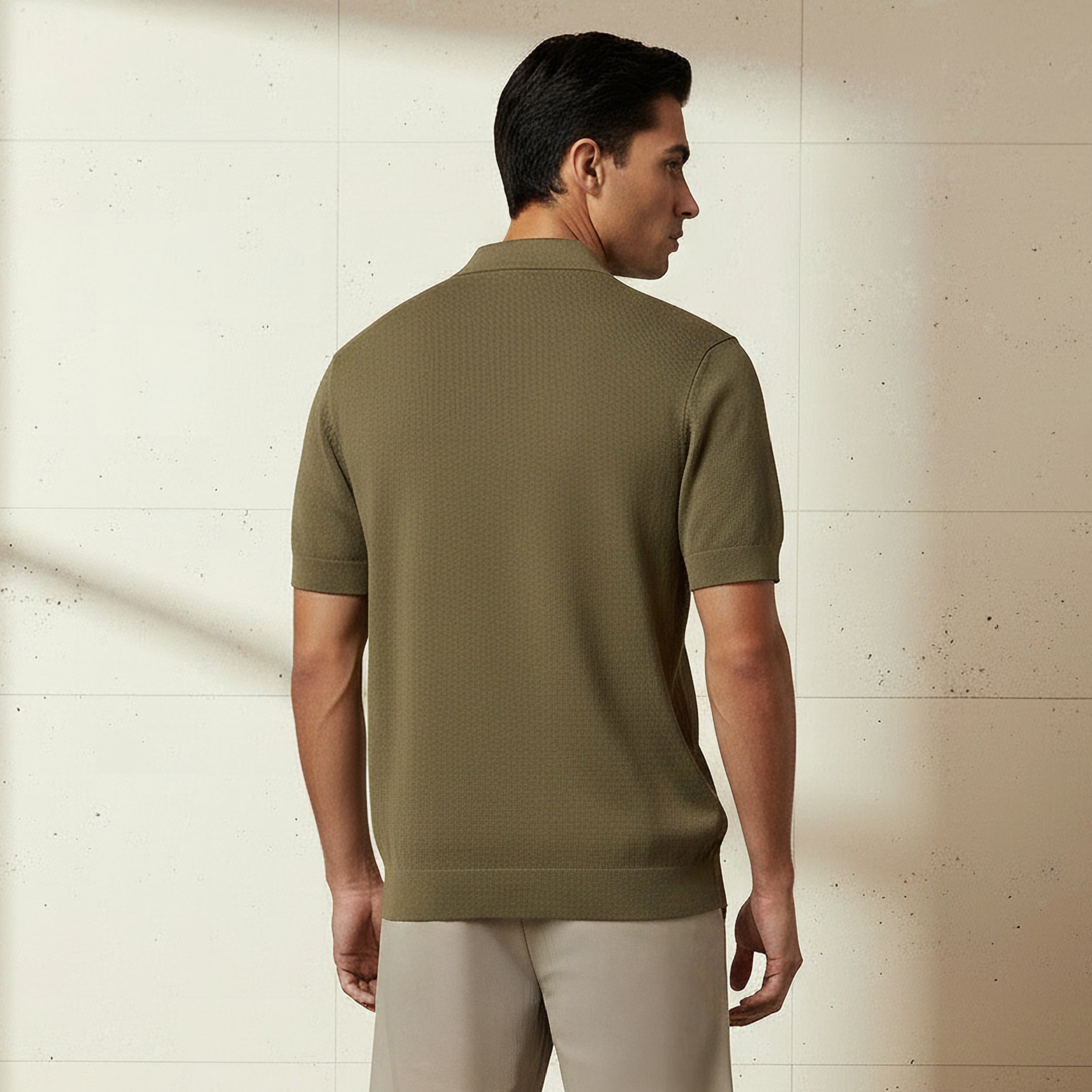 Men Short Sleeve Textured Polo T-shirt-men-clothing-tshirtsandpolos-polos-image-3