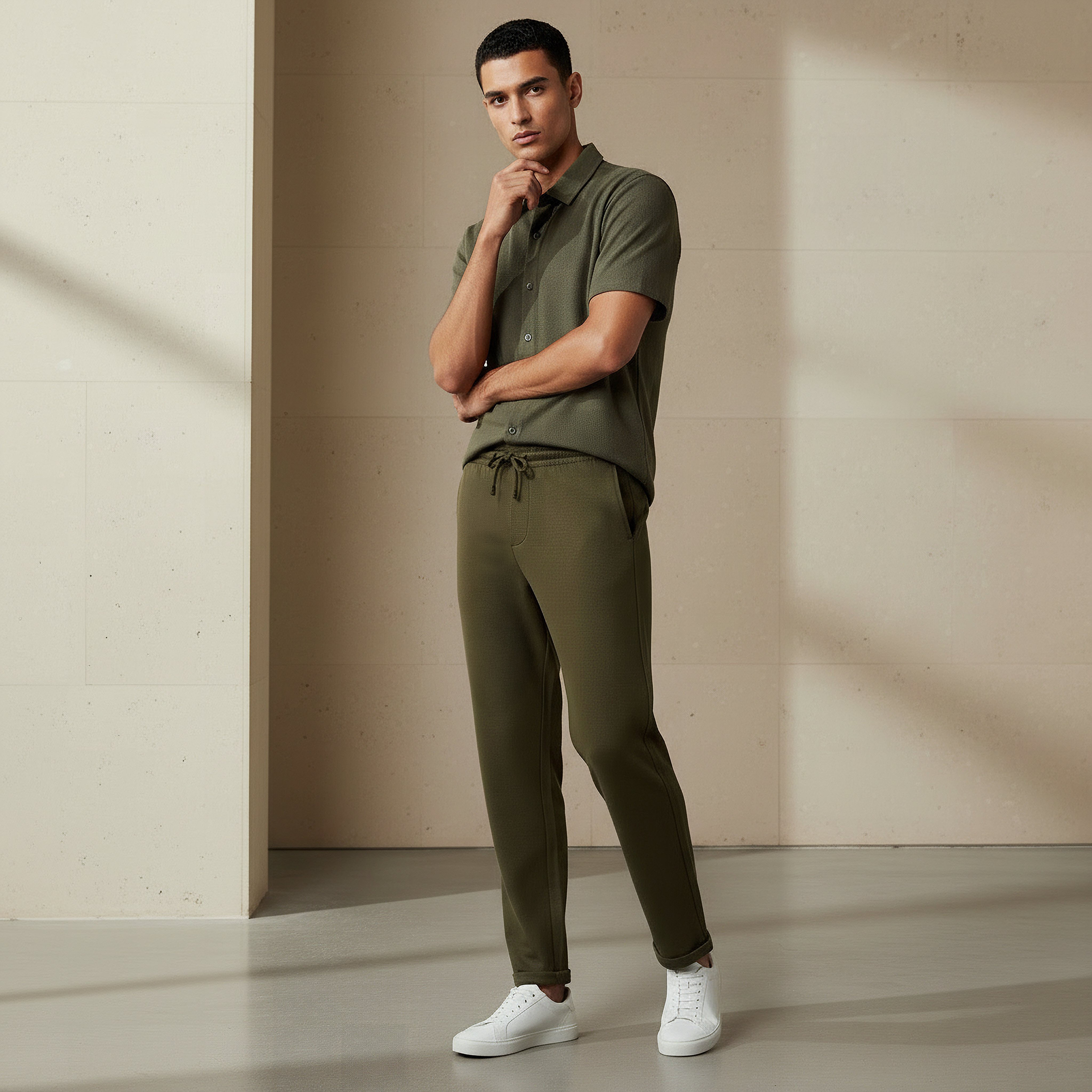 بنطلون بيكيه رجالي بقصة سليم-men-clothing-bottoms-joggers-image-6