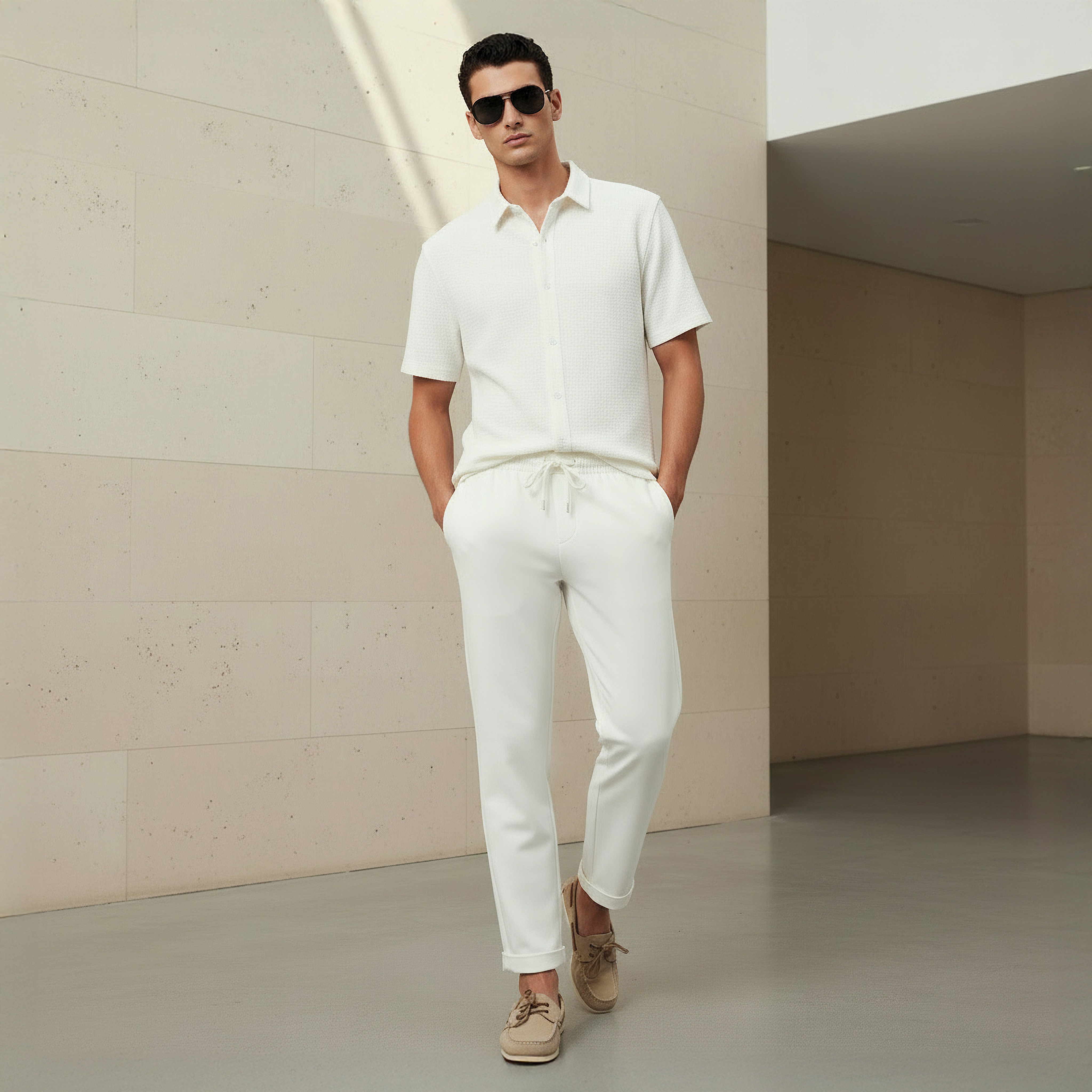 بنطلون بيكيه رجالي بقصة سليم-men-clothing-bottoms-joggers-image-6