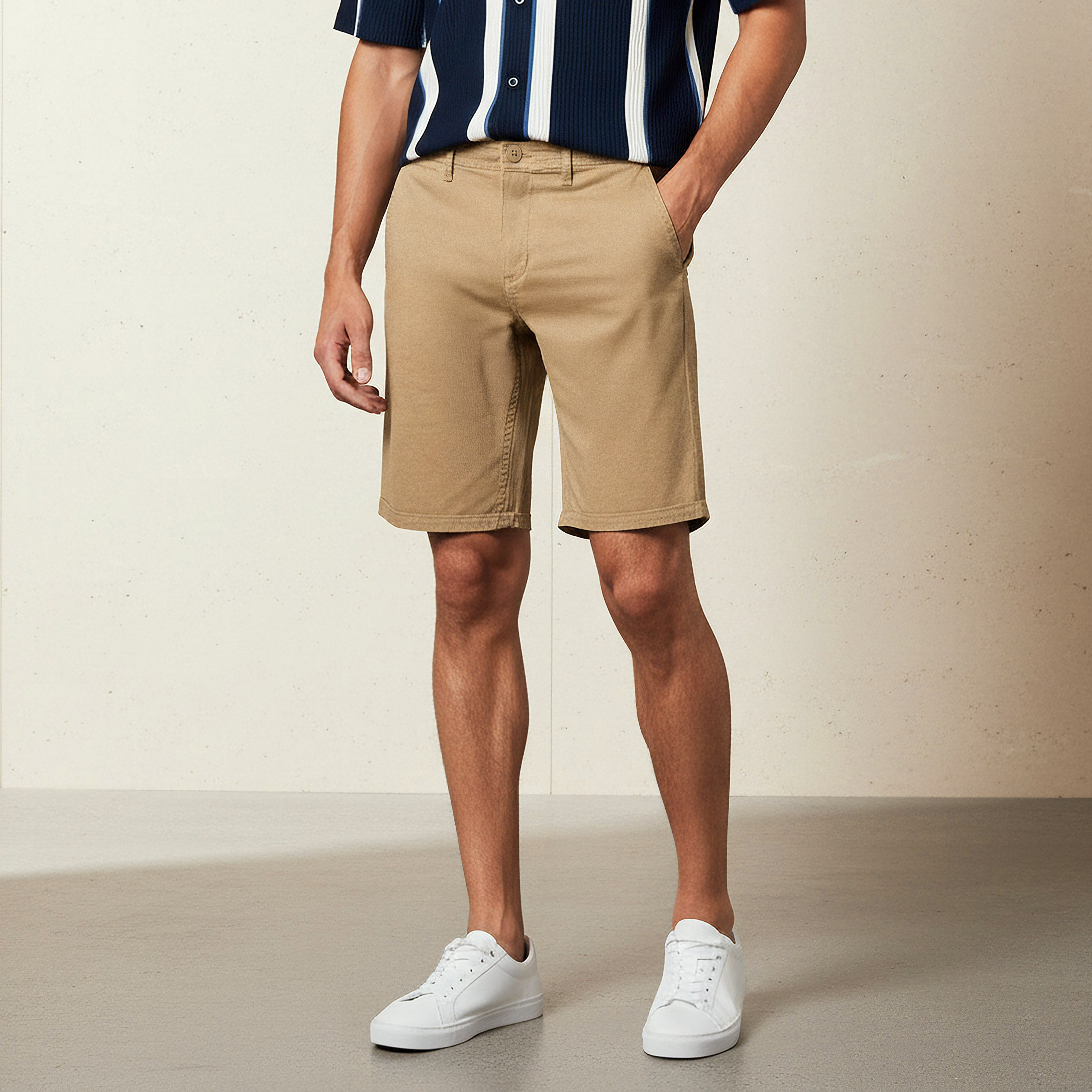 Men Slim Fit Shorts-men-clothing-bottoms-shorts-image-1