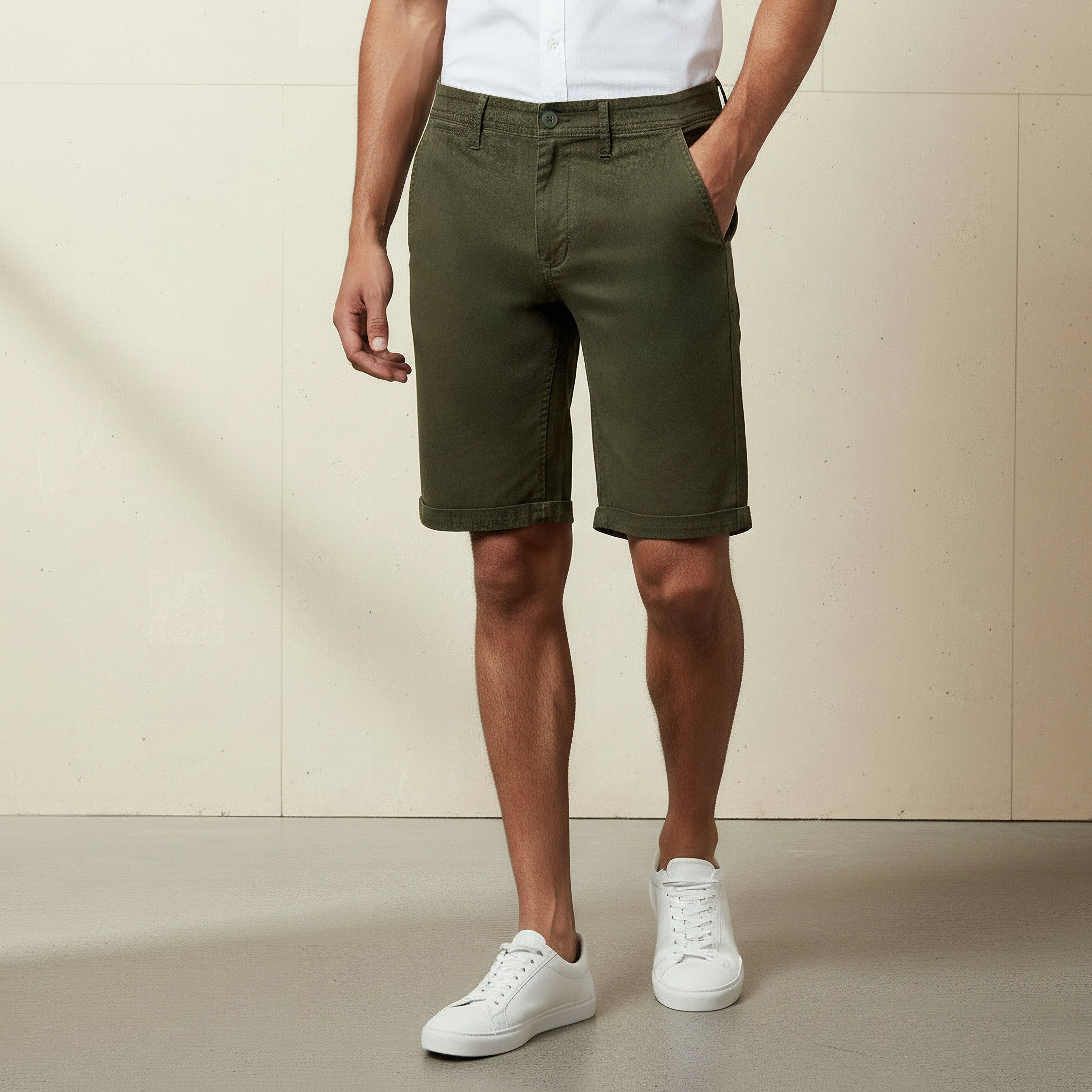 Men Slim Fit Shorts-men-clothing-bottoms-shorts-image-1
