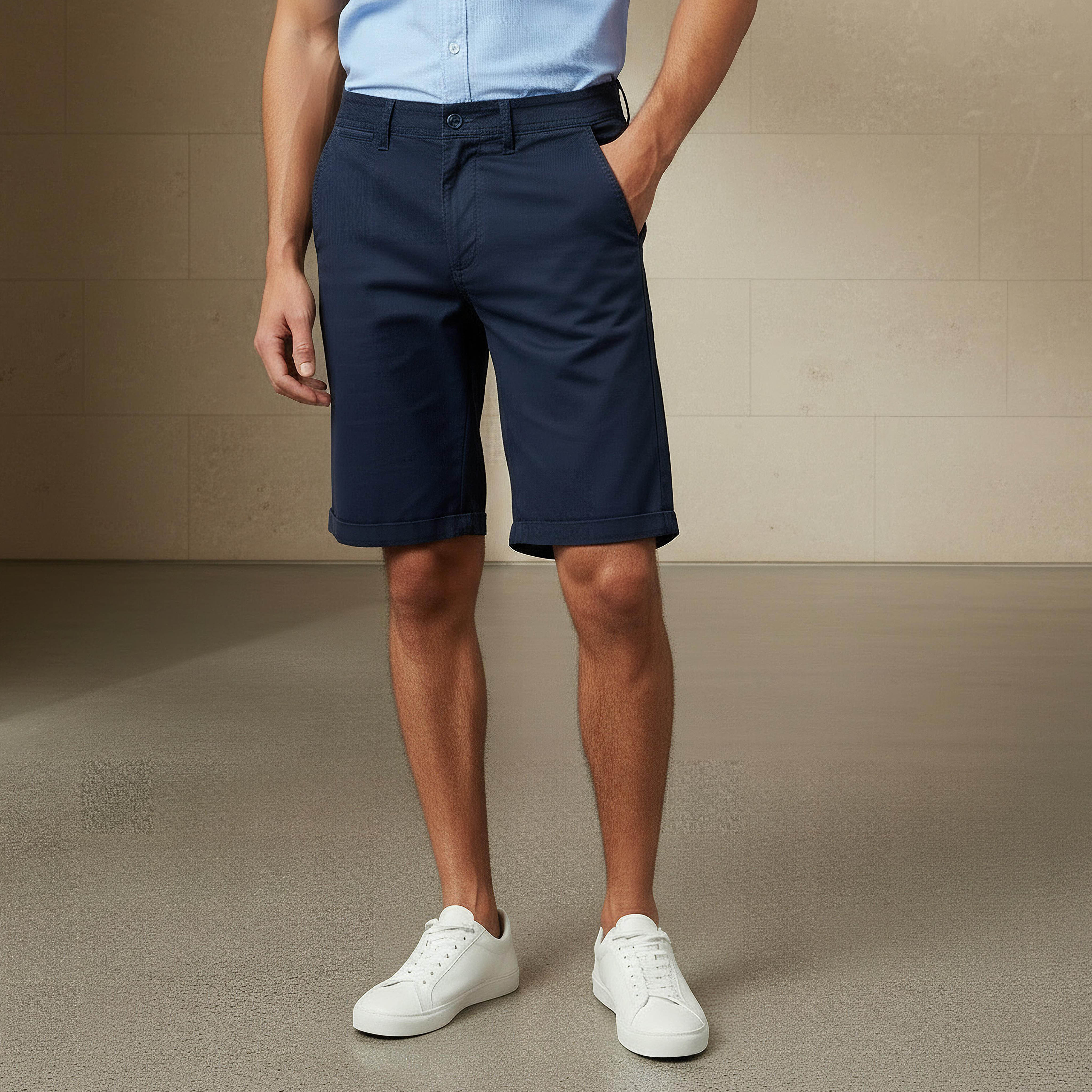 Men Slim Fit Shorts-men-clothing-bottoms-shorts-image-1