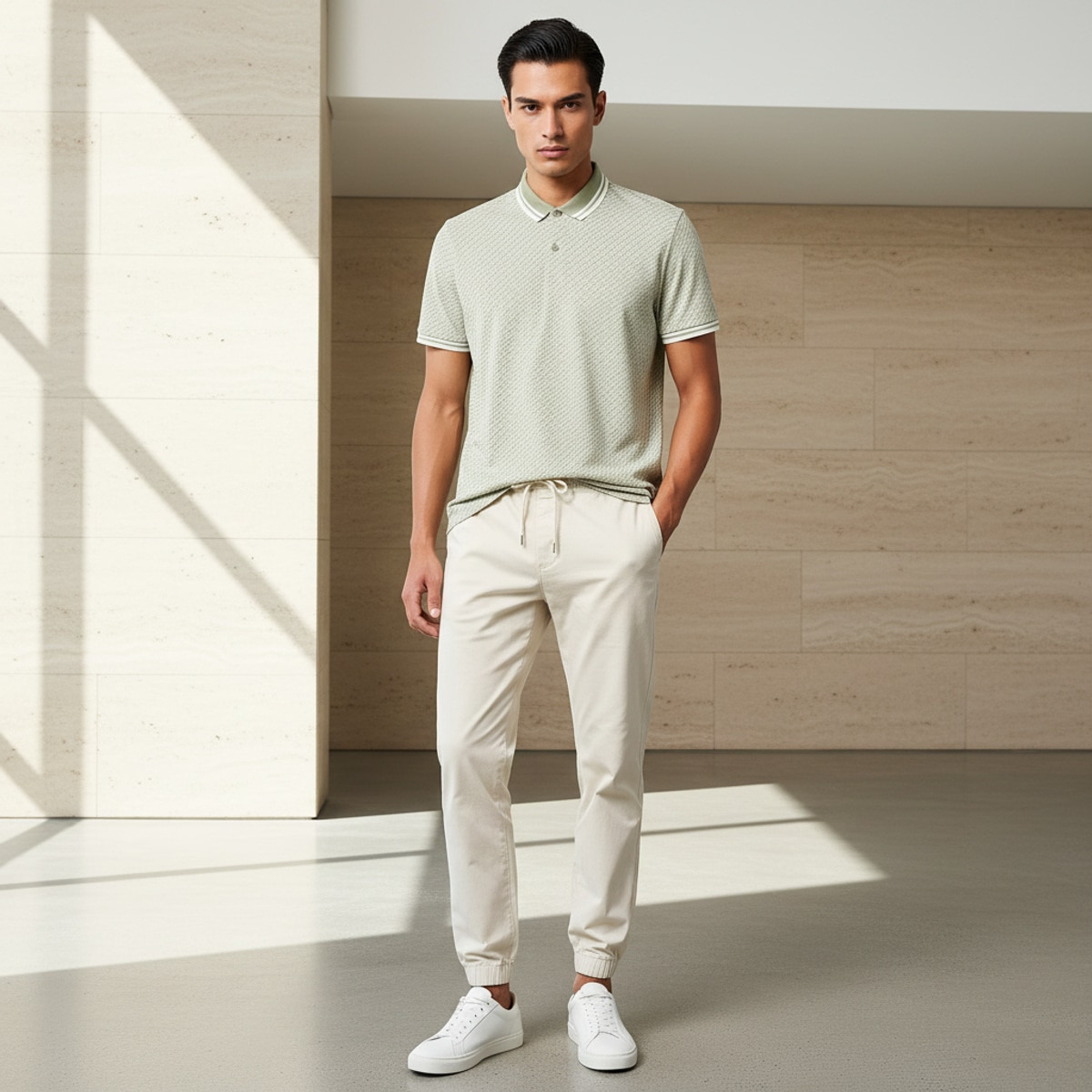 Men Short Sleeves Textured Polo T-shirt-men-clothing-tshirtsandpolos-polos-image-1
