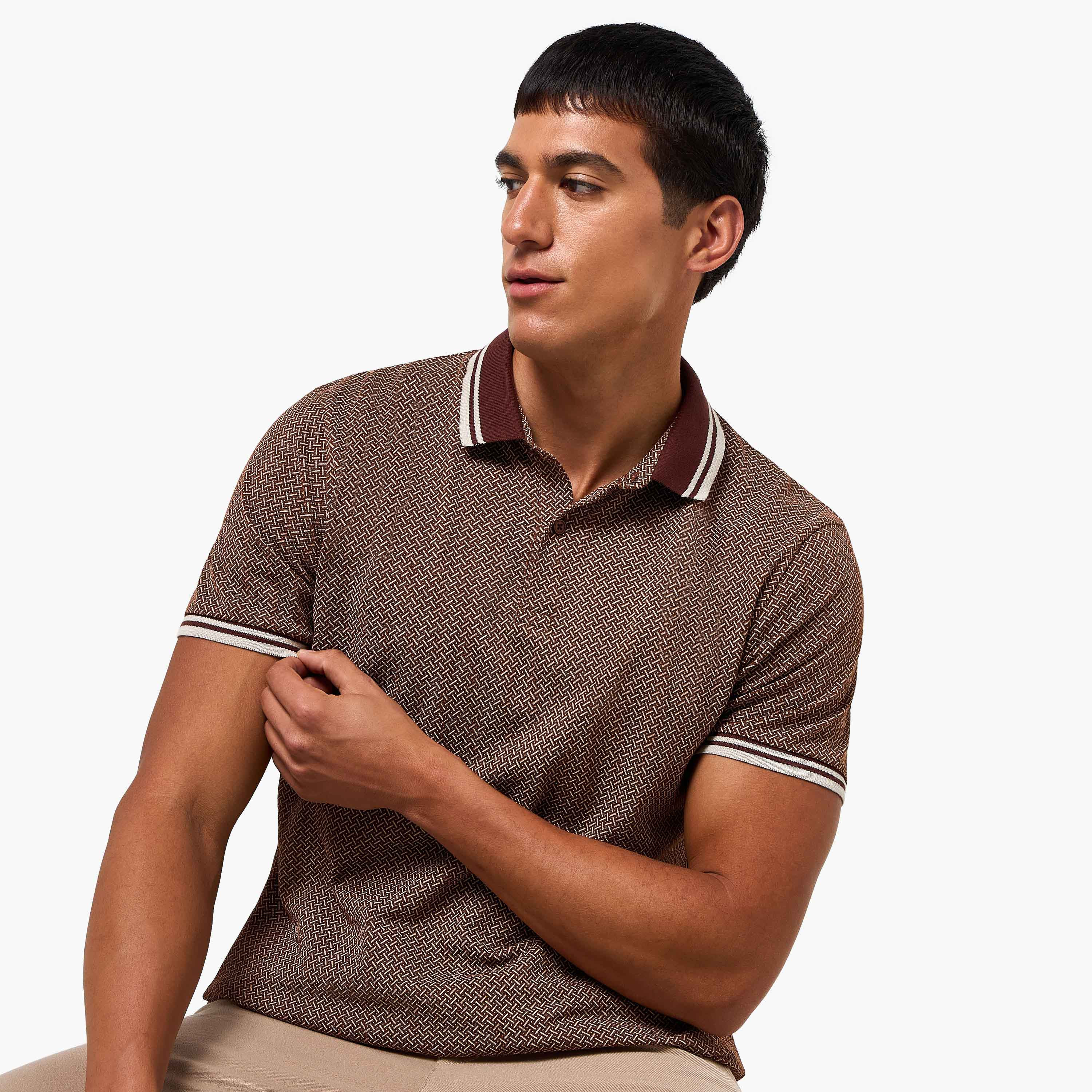 Men Short Sleeves Textured Polo T-shirt-men-clothing-tshirtsandpolos-polos-image-5