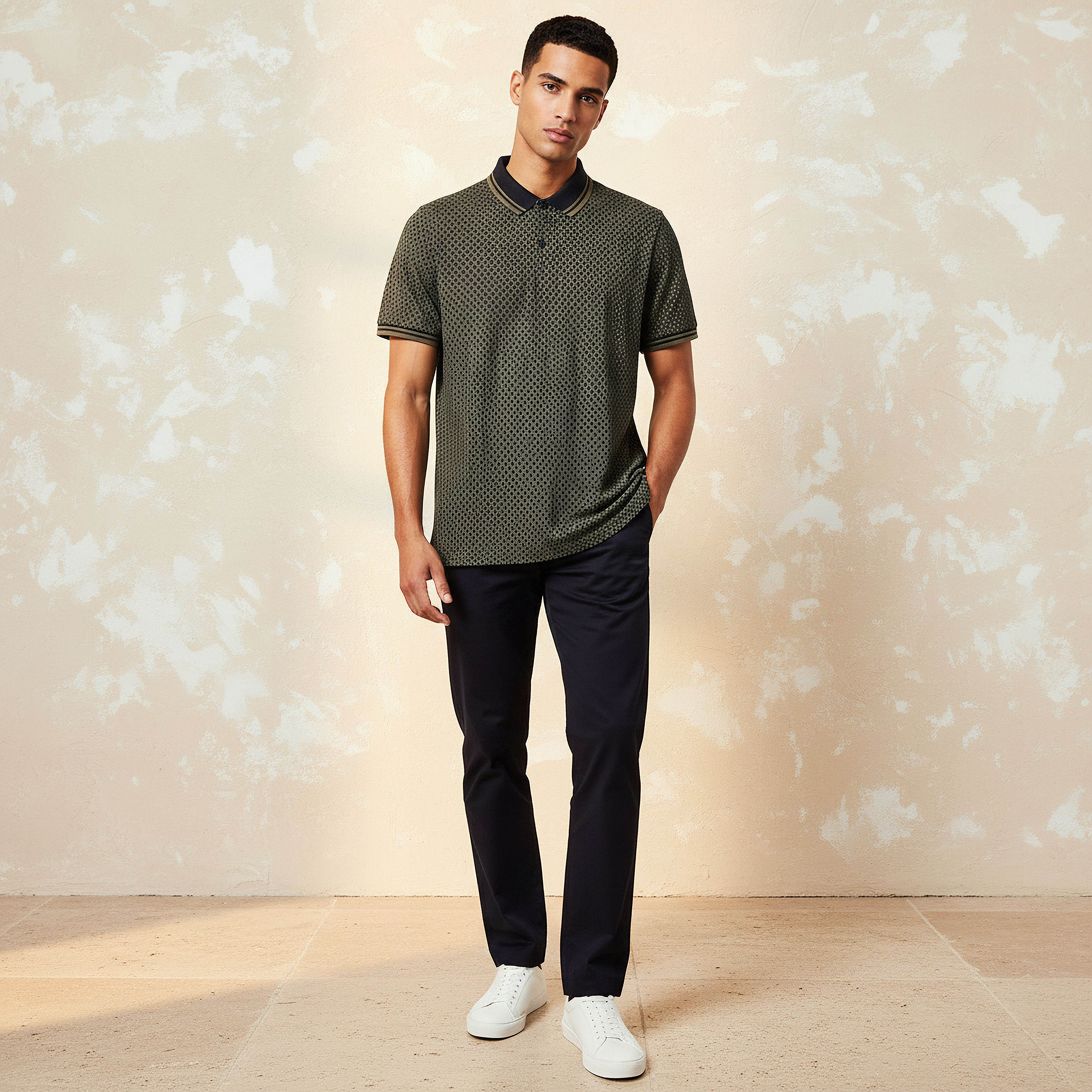 تيشيرت بولو بارز الملمس بأكمام قصيرة للرجال-men-clothing-tshirtsandpolos-polos-image-3
