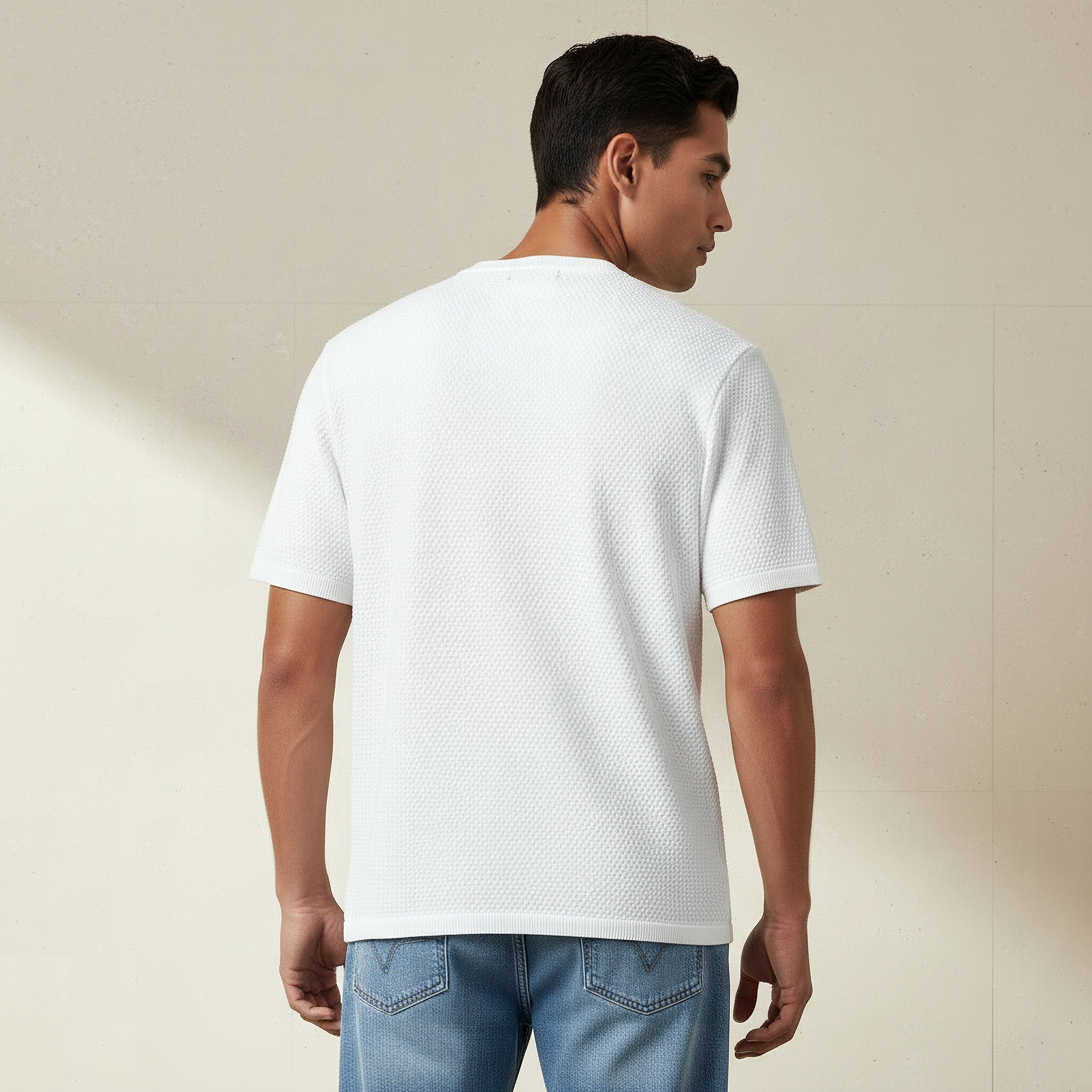 Men Crew Neck Popcorn Textured T-Shirt-men-clothing-tshirtsandpolos-tshirts-image-3
