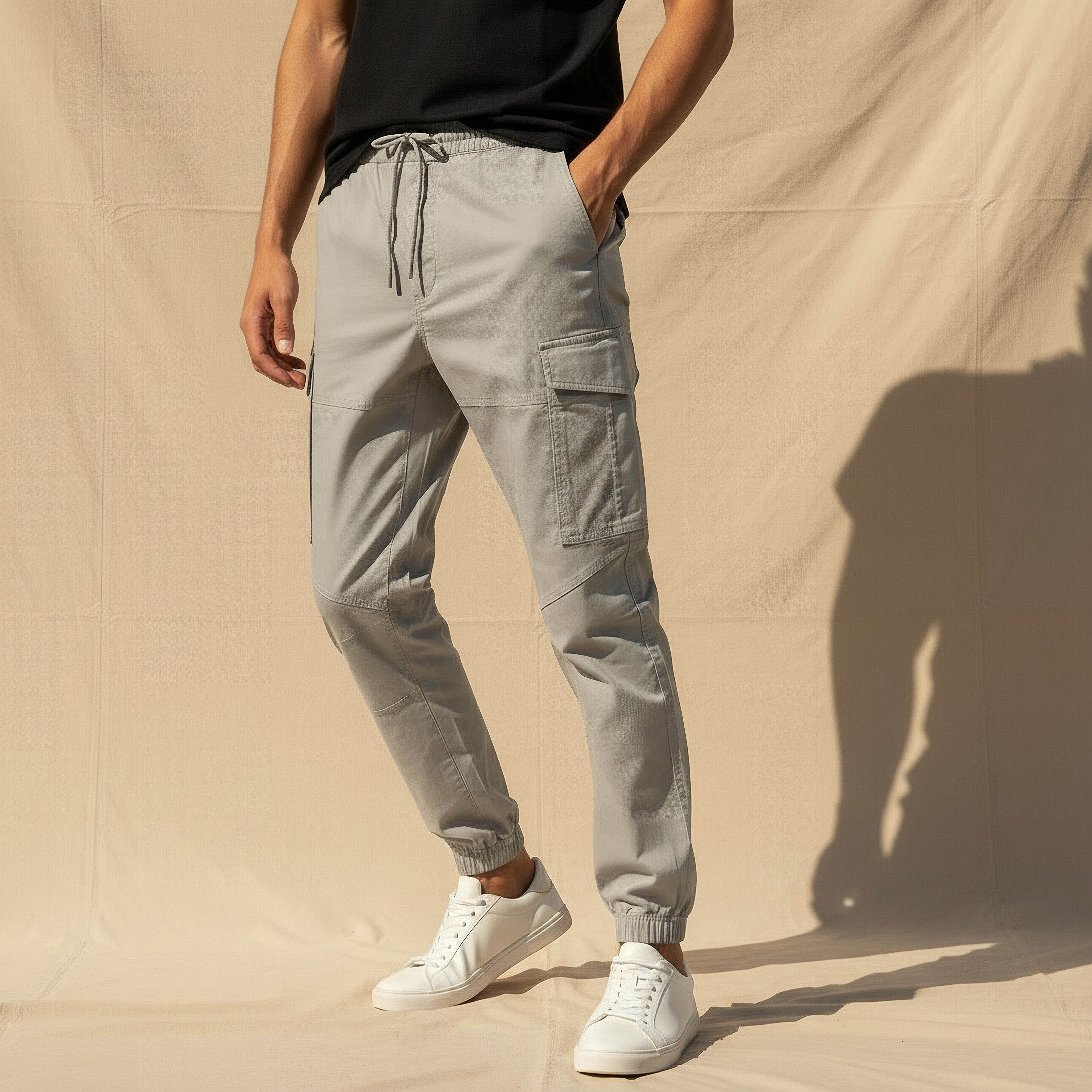 بنطلون رياضي كارجو بقصة سليم للرجال-men-clothing-bottoms-joggers-image-1