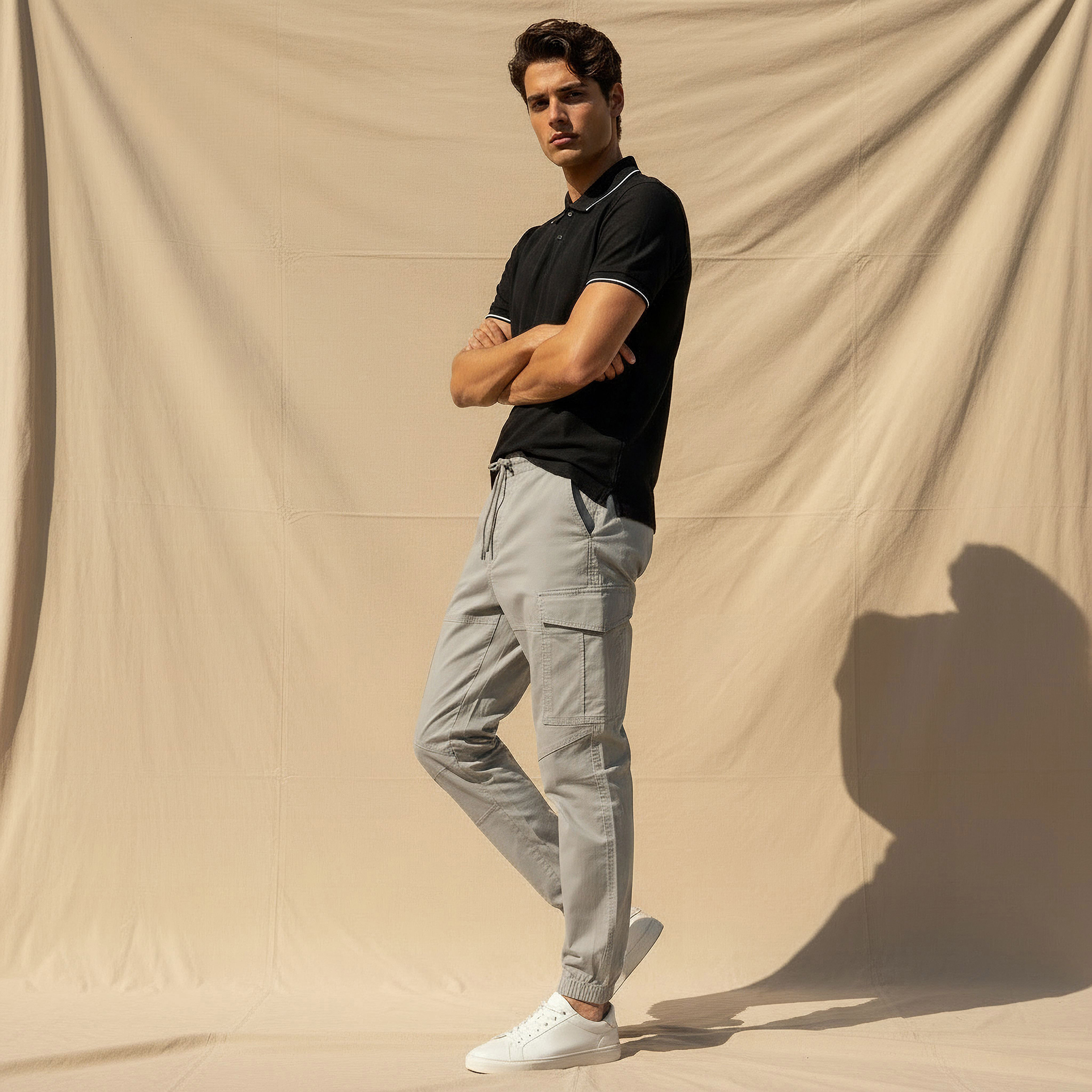 بنطلون رياضي كارجو بقصة سليم للرجال-men-clothing-bottoms-joggers-image-3