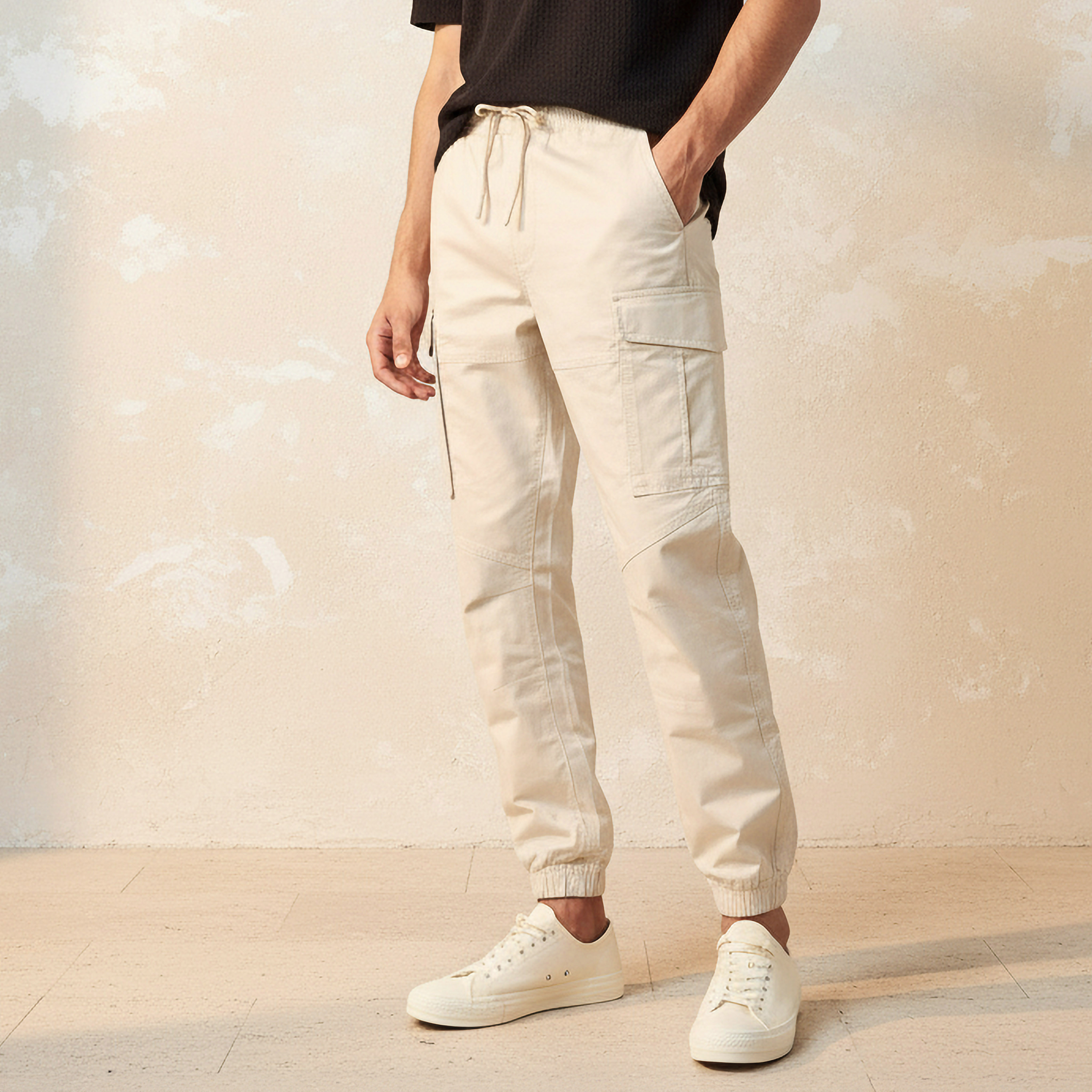Men Slim Fit Cargo Joggers-men-clothing-bottoms-joggers-image-1
