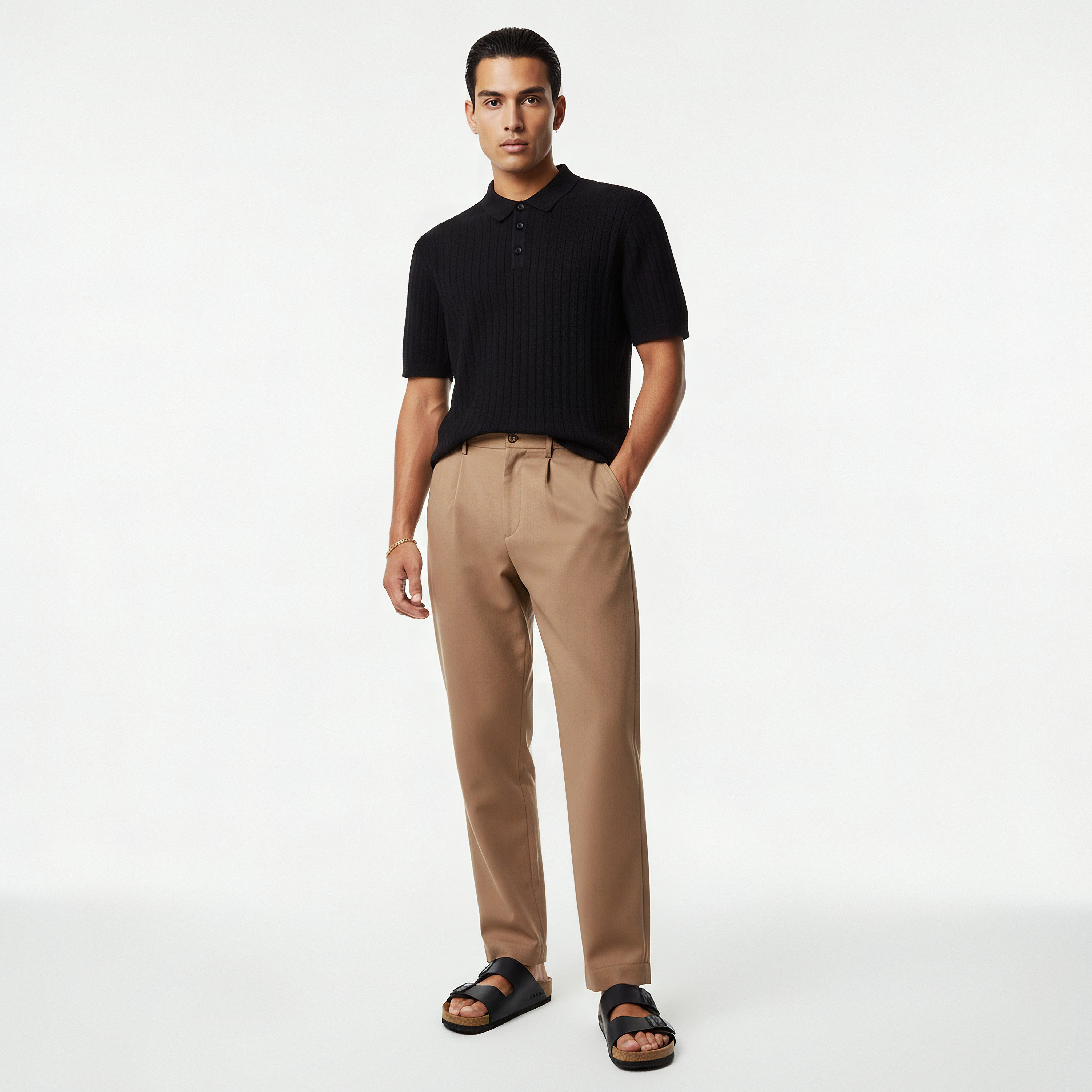 Men Short Sleeves Ribbed Polo T-Shirt-men-clothing-tshirtsandpolos-polos-image-4