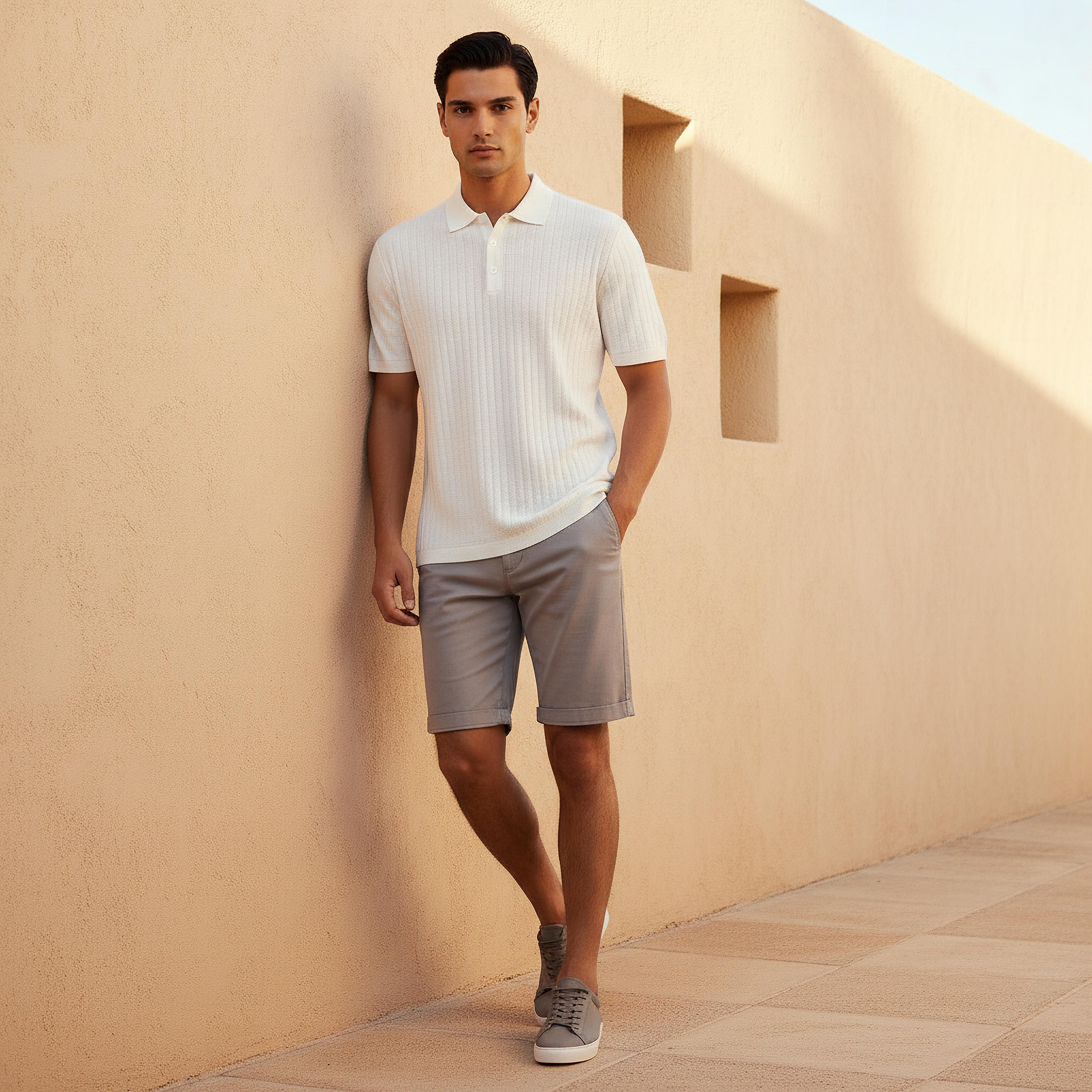 Men Short Sleeves Ribbed Polo T-Shirt-men-clothing-tshirtsandpolos-polos-image-2