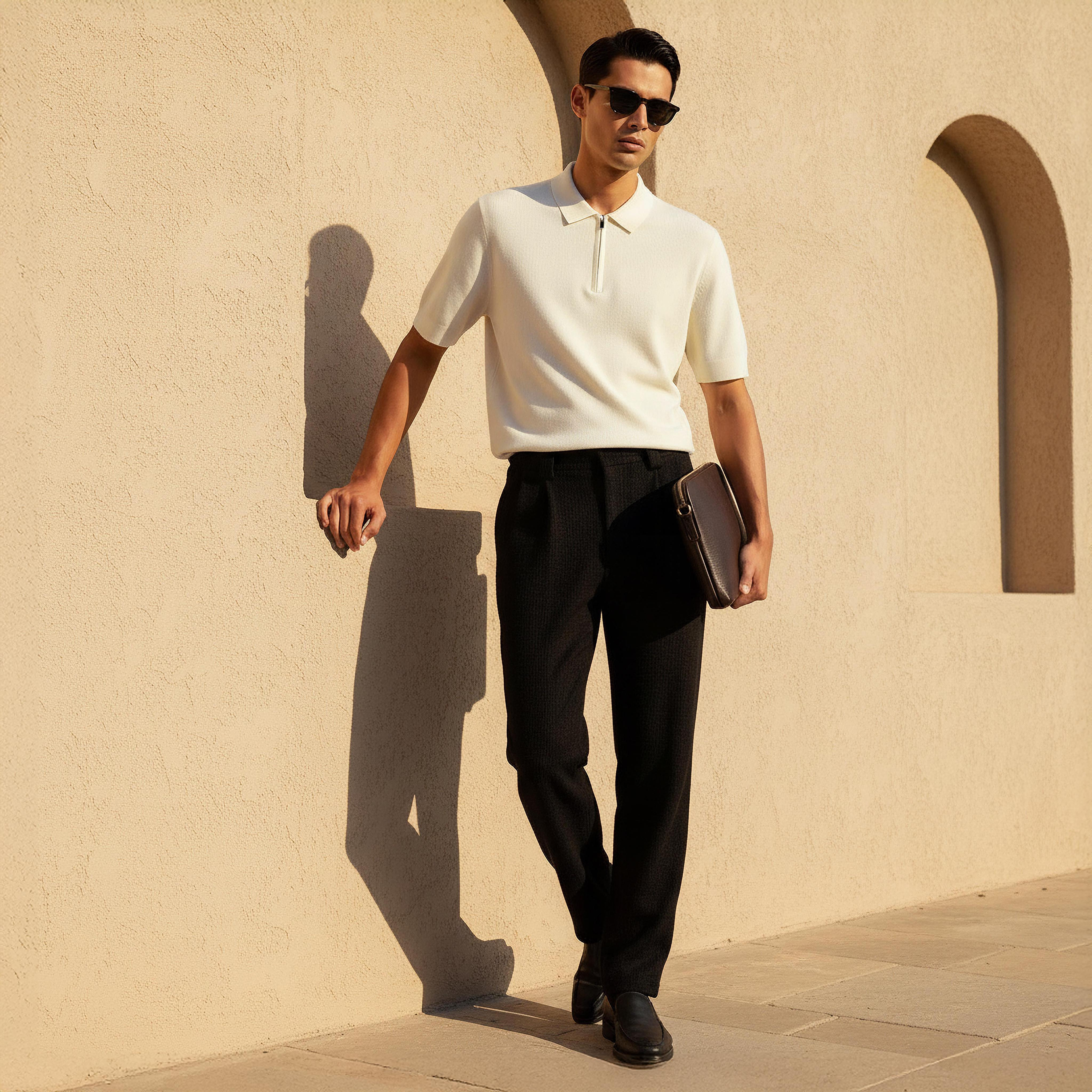 Men Short Sleeve Textured Polo T-shirt-men-clothing-tshirtsandpolos-polos-image-2
