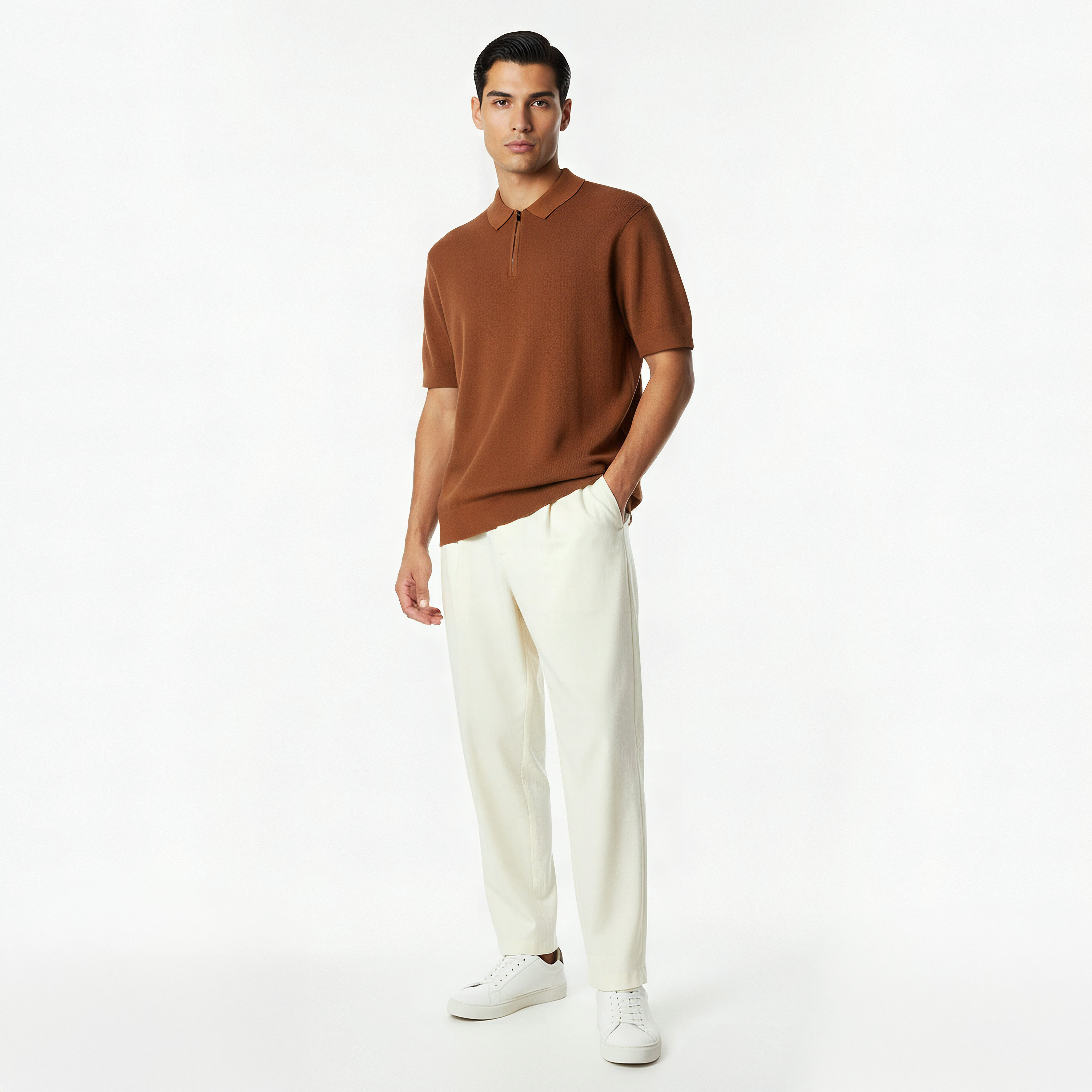 تيشيرت بولو بارز الملمس بأكمام قصيرة للرجال-men-clothing-tshirtsandpolos-polos-image-4