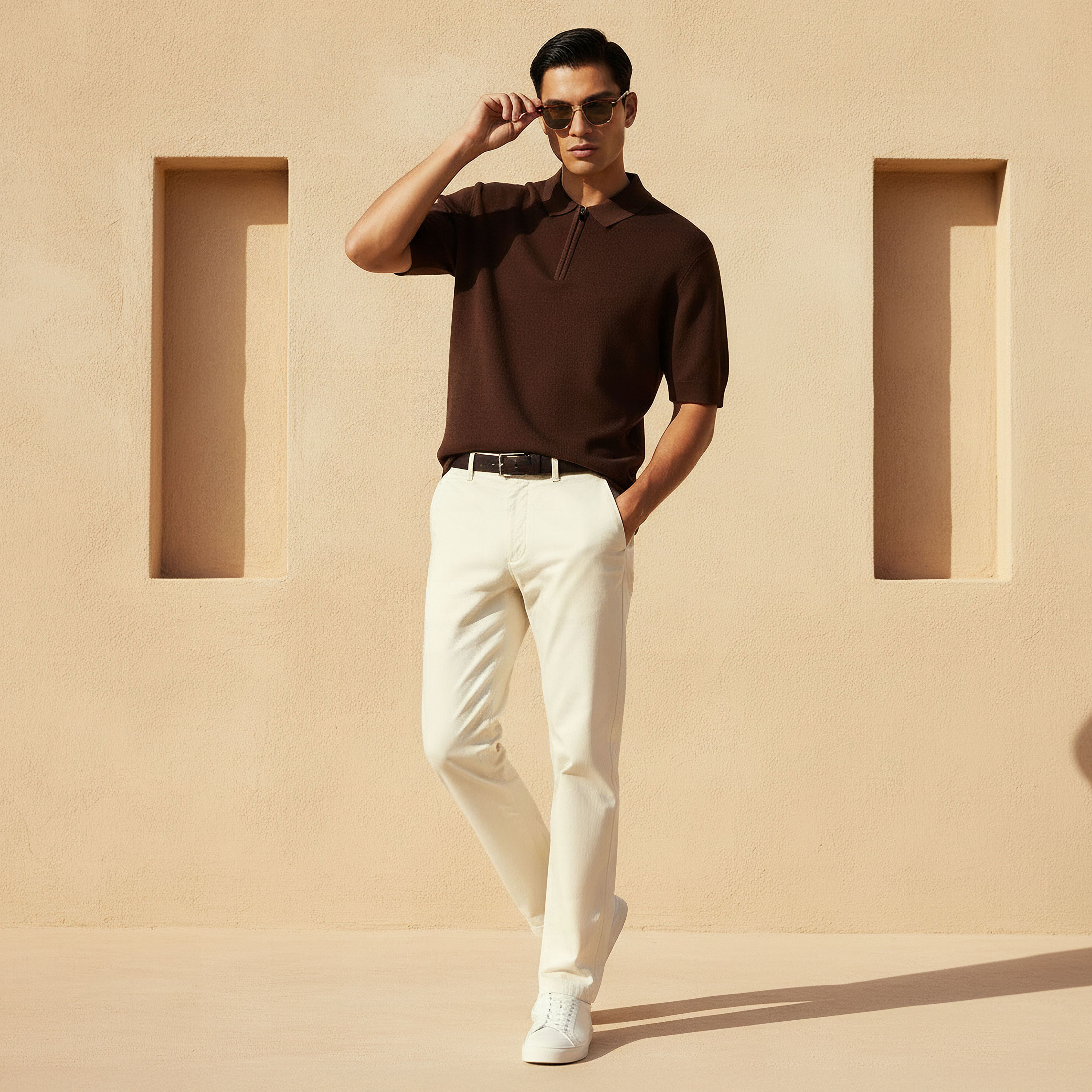 Men Short Sleeve Textured Polo T-shirt-men-clothing-tshirtsandpolos-polos-image-2