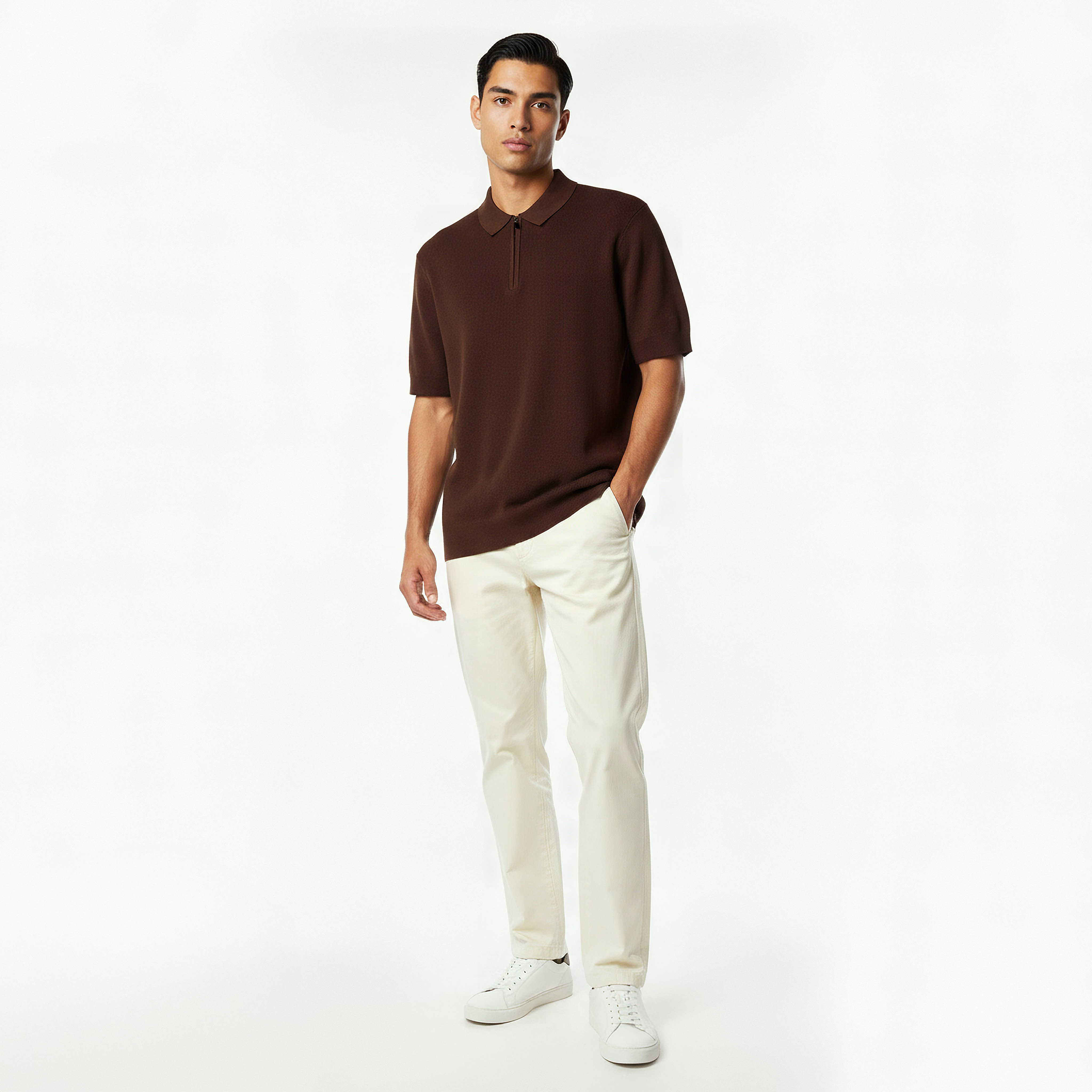Men Short Sleeve Textured Polo T-shirt-men-clothing-tshirtsandpolos-polos-image-4