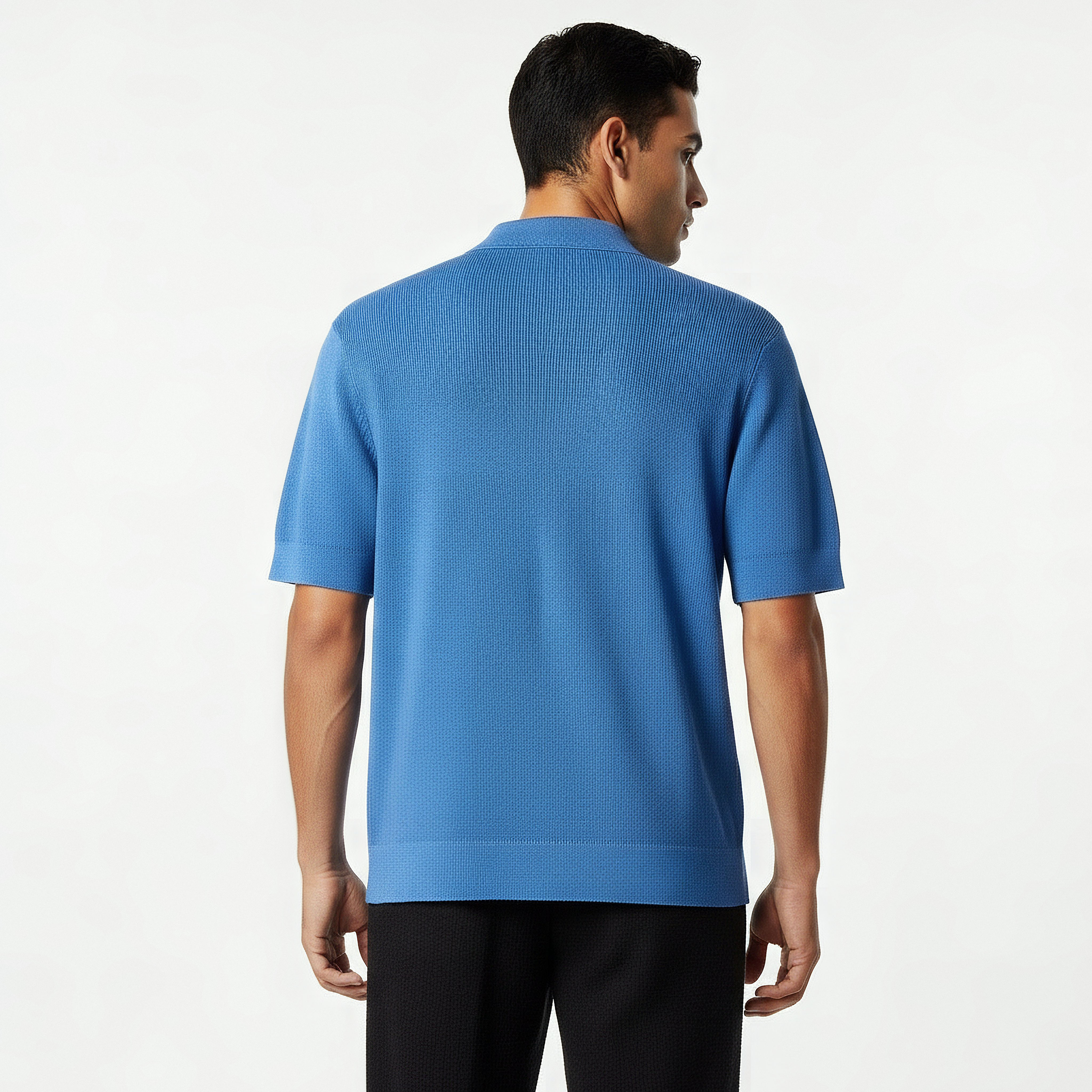 Men Short Sleeve Textured Polo T-shirt-men-clothing-tshirtsandpolos-polos-image-3