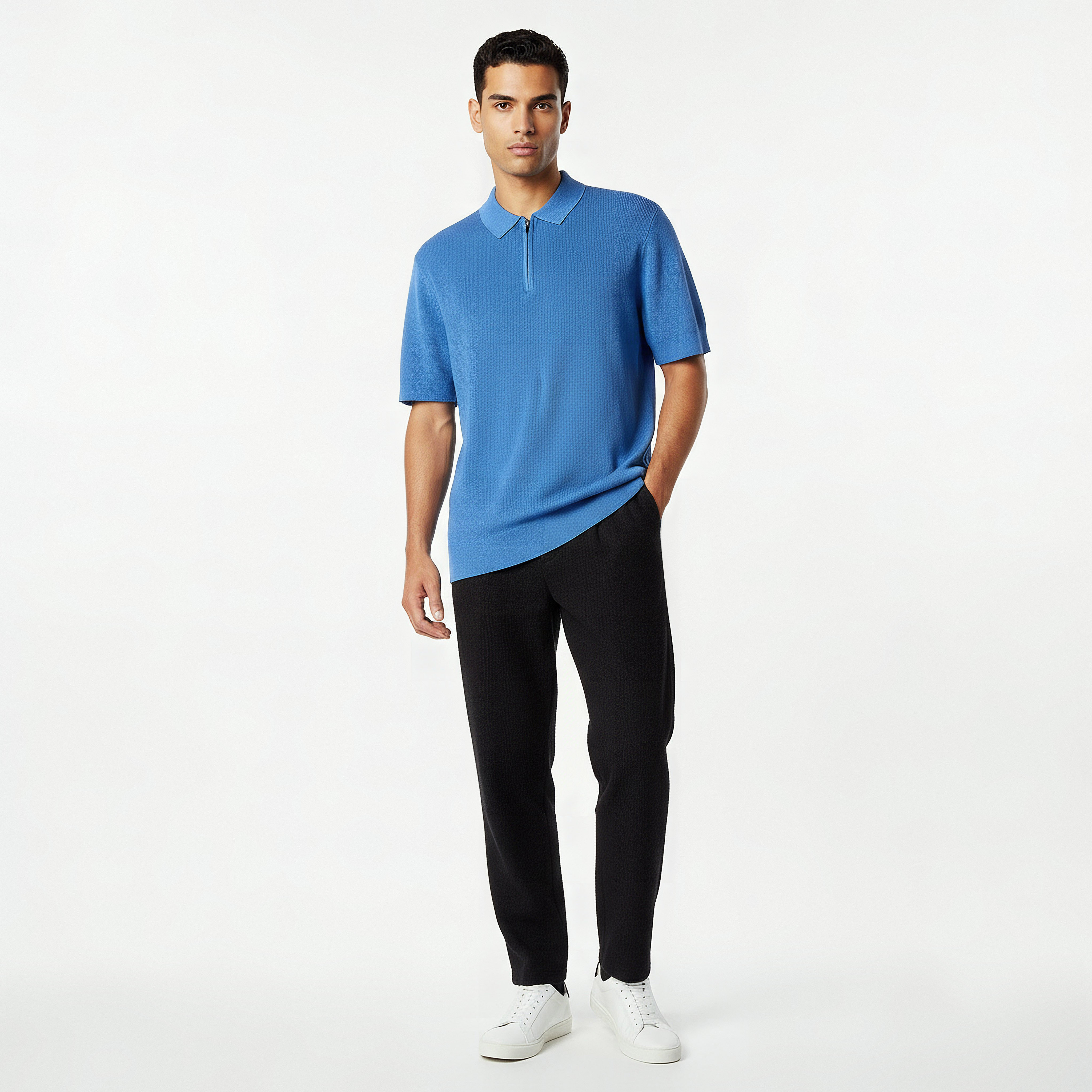 Men Short Sleeve Textured Polo T-shirt-men-clothing-tshirtsandpolos-polos-image-4