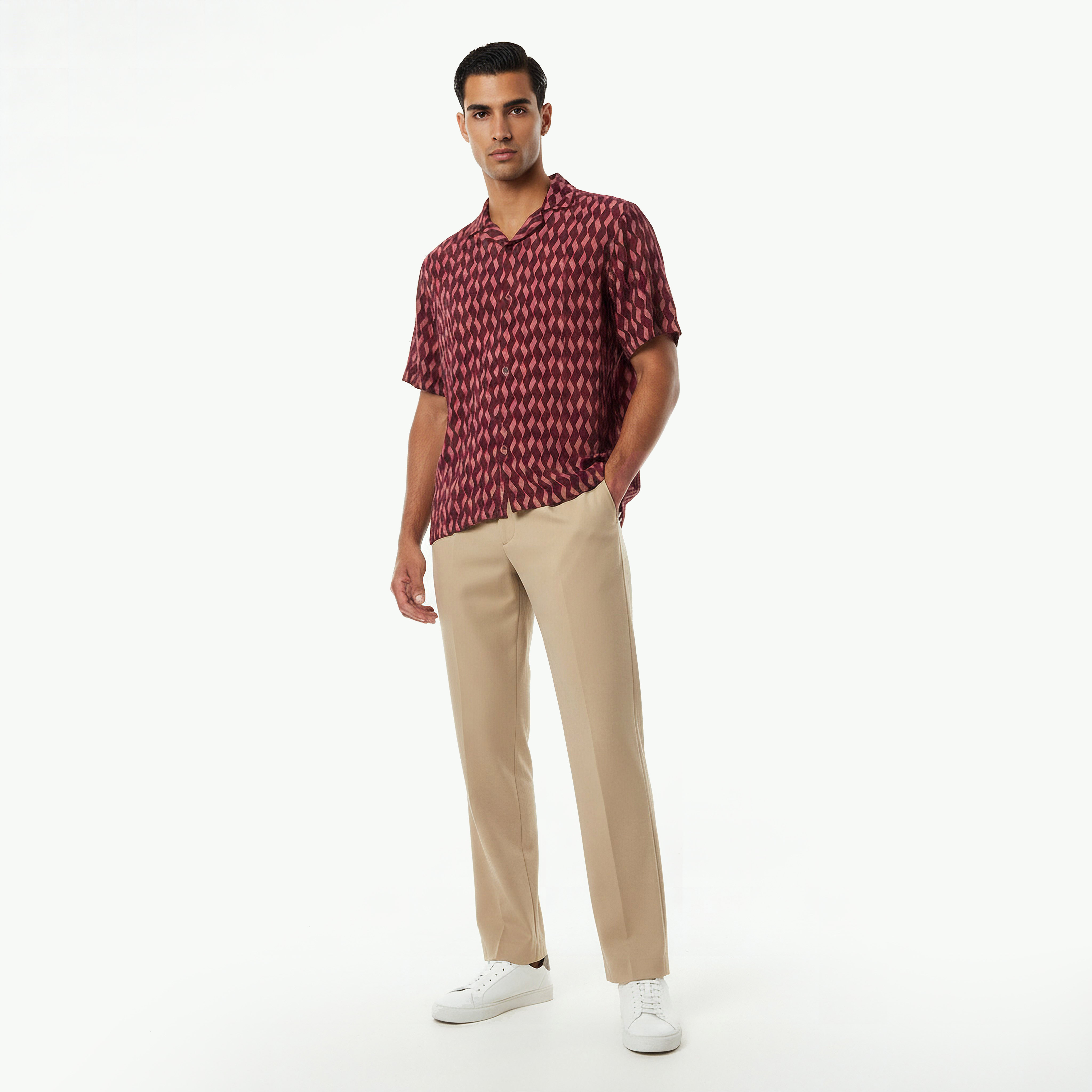 Men Regular Fit Camp Collar Abstract Print Short Sleeves Resort Shirt-men-clothing-shirts-image-6