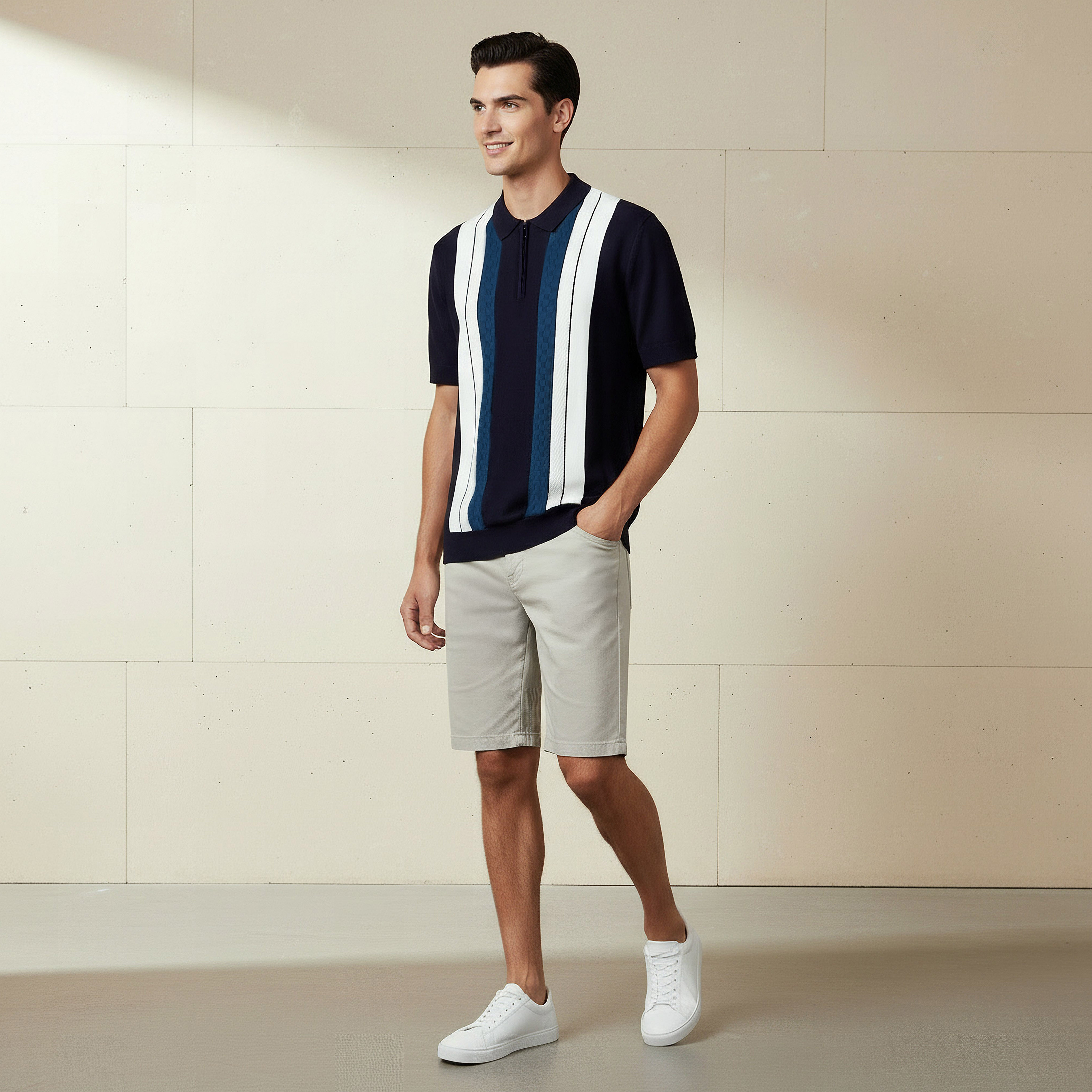 Men Short Sleeves Striped Polo T-shirt-men-clothing-tshirtsandpolos-polos-image-2