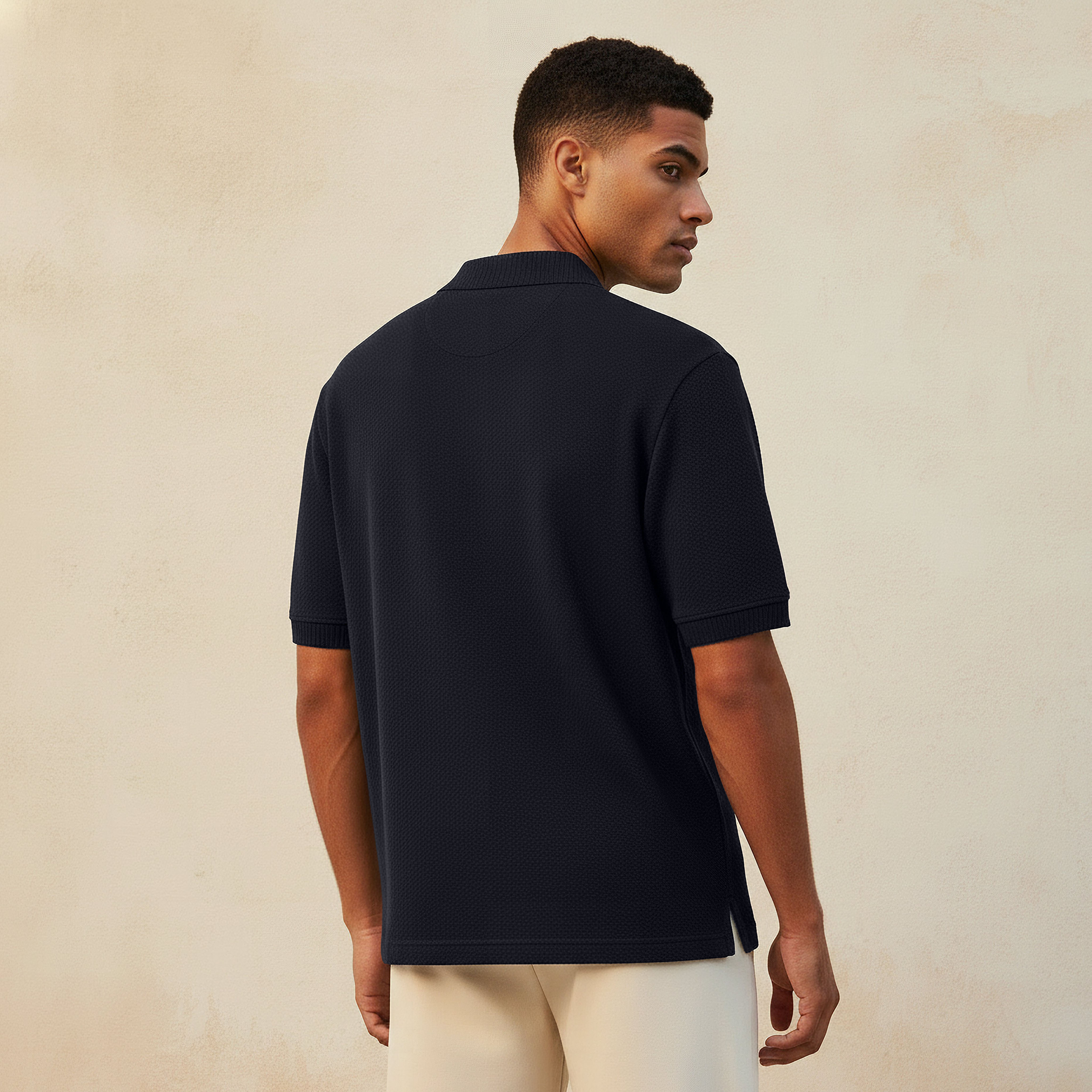 Men Short Sleeves Johnny Collar Jacquard Polo T-shirt-men-clothing-tshirtsandpolos-polos-image-4